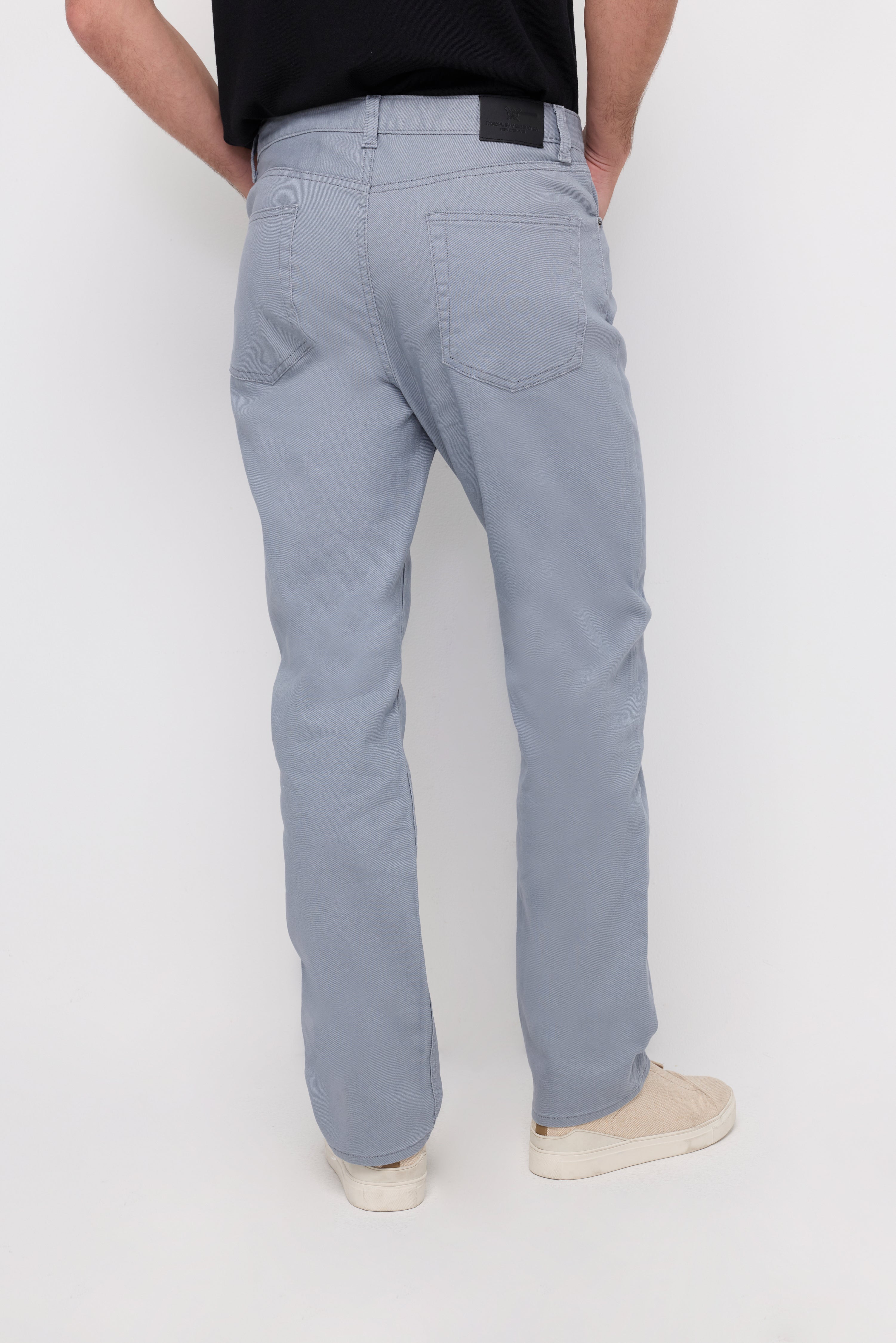 Classic Straight-Fit Cotton Denim Jeans Light Grey