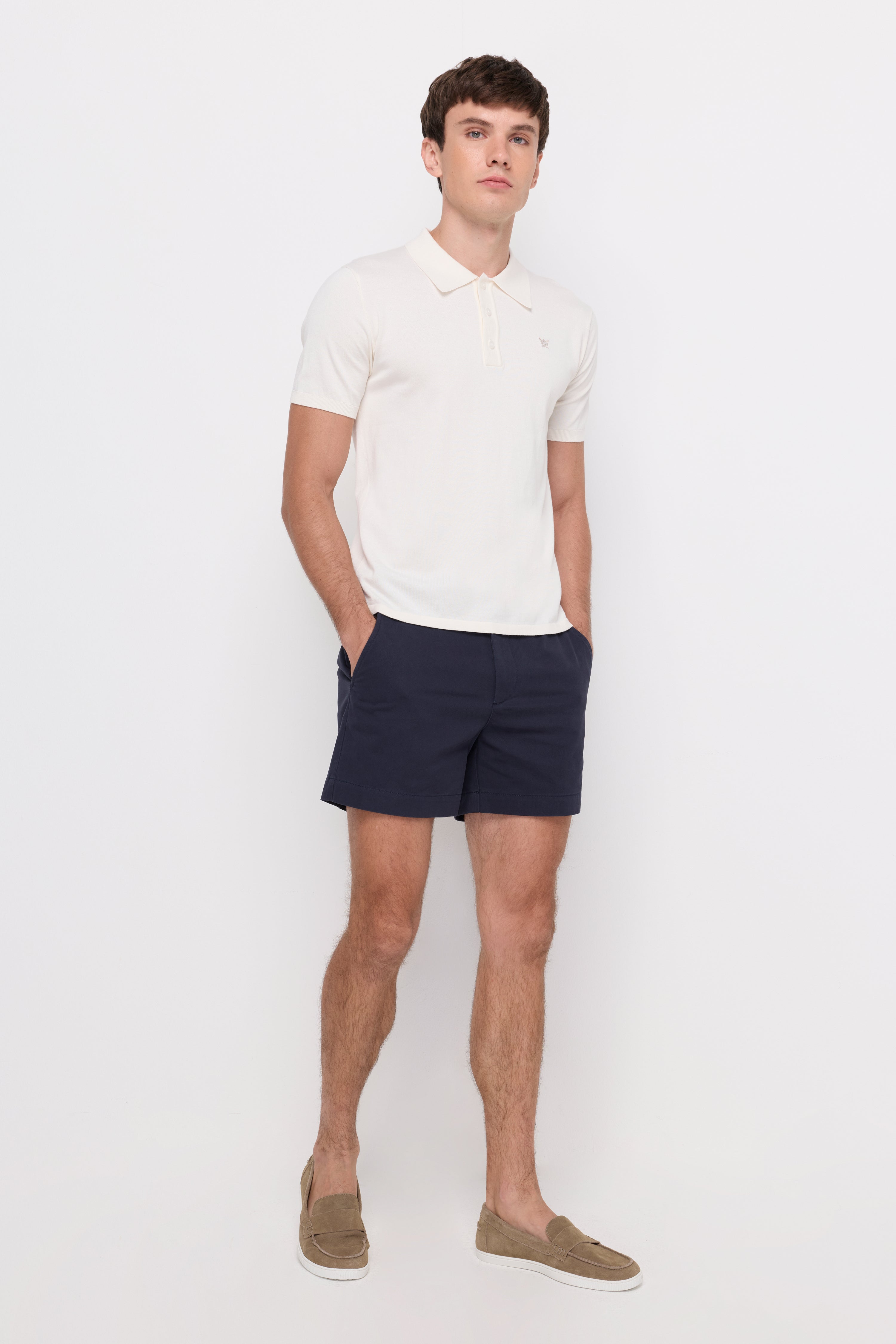 Pique Knitwear Polo Cotton Cream