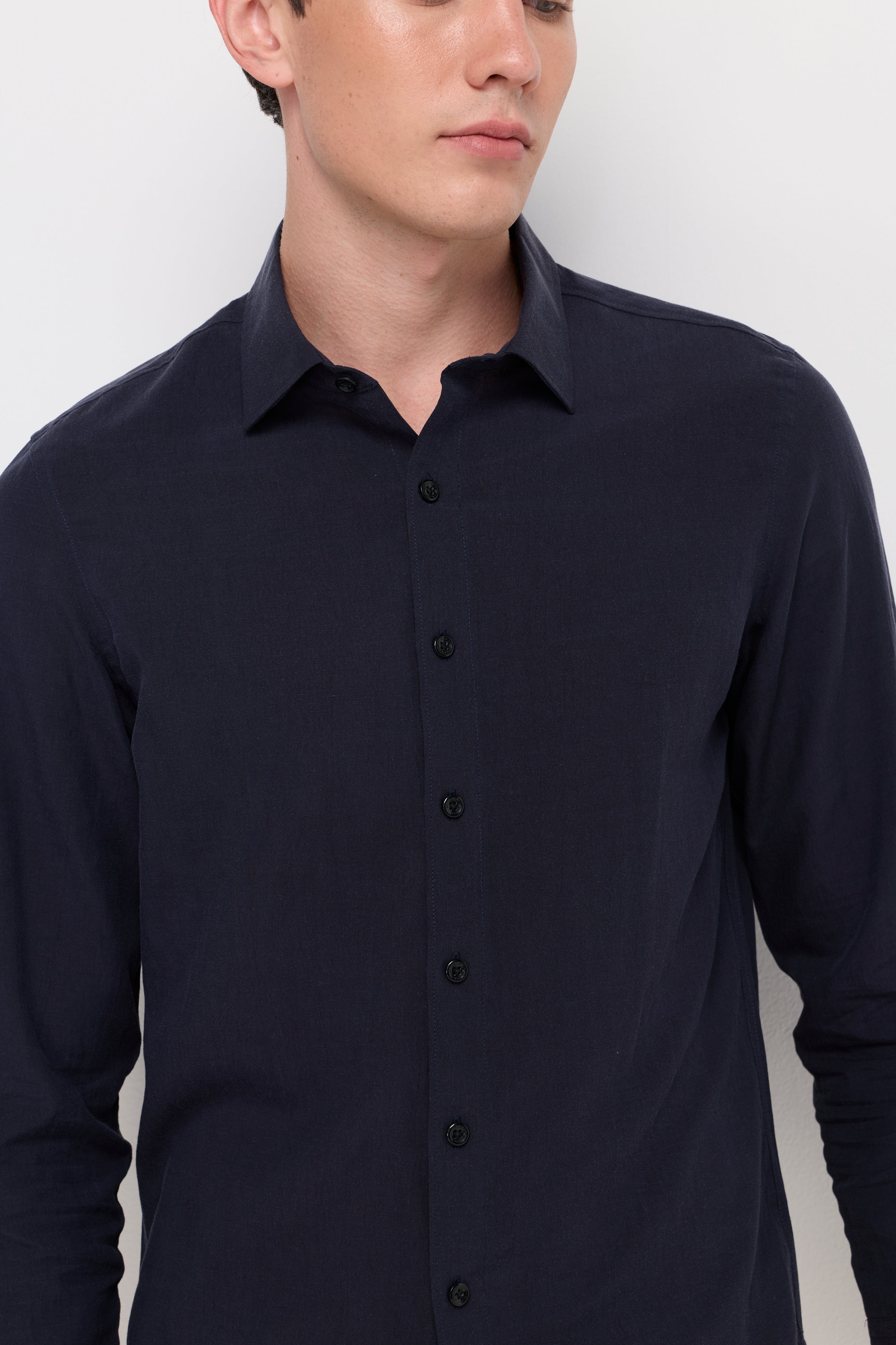 Soft Knit Long Sleeve Shirt Navy