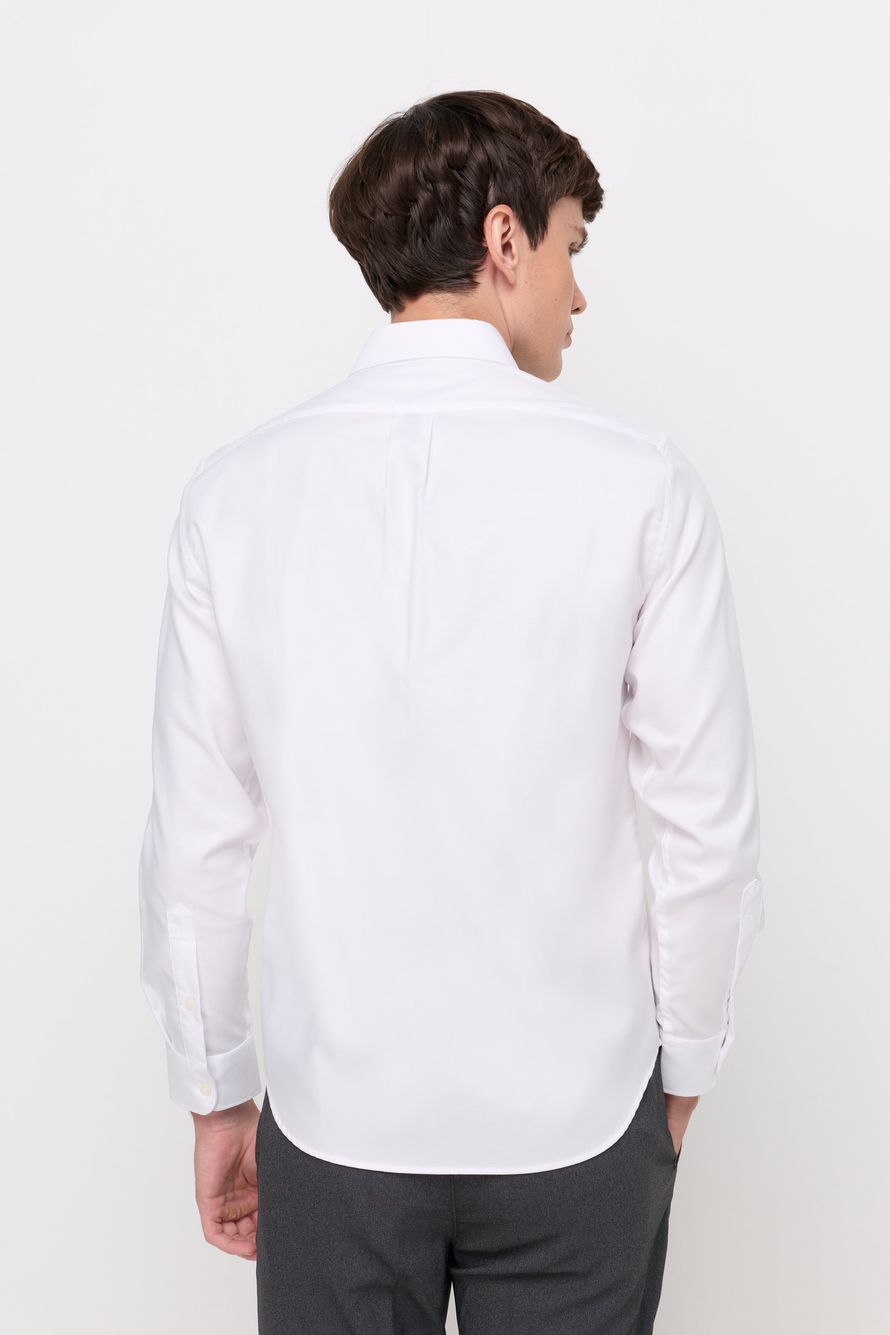 Refined Textured Cotton Shirt White