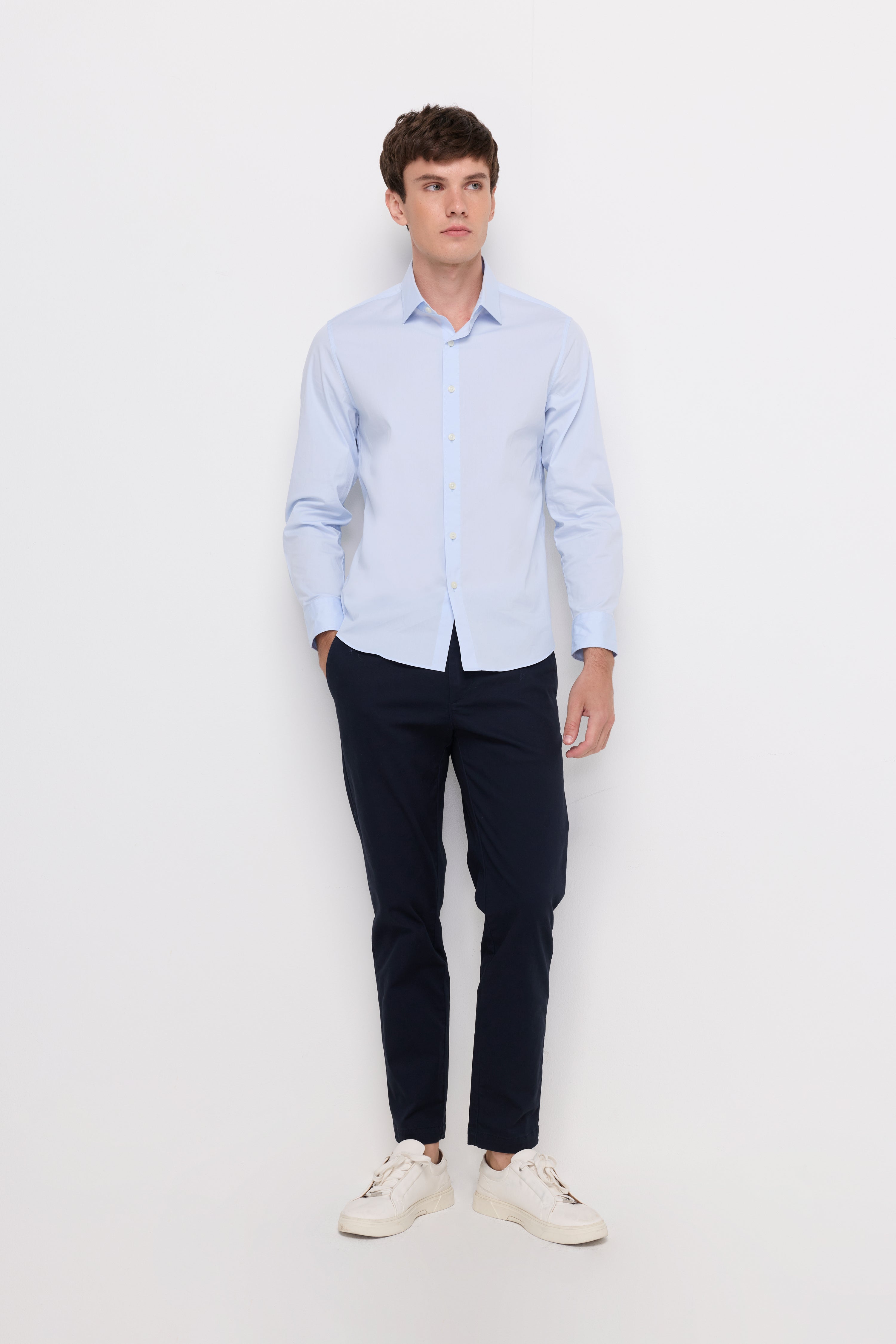 Essential Cotton Twill Shirt Blue