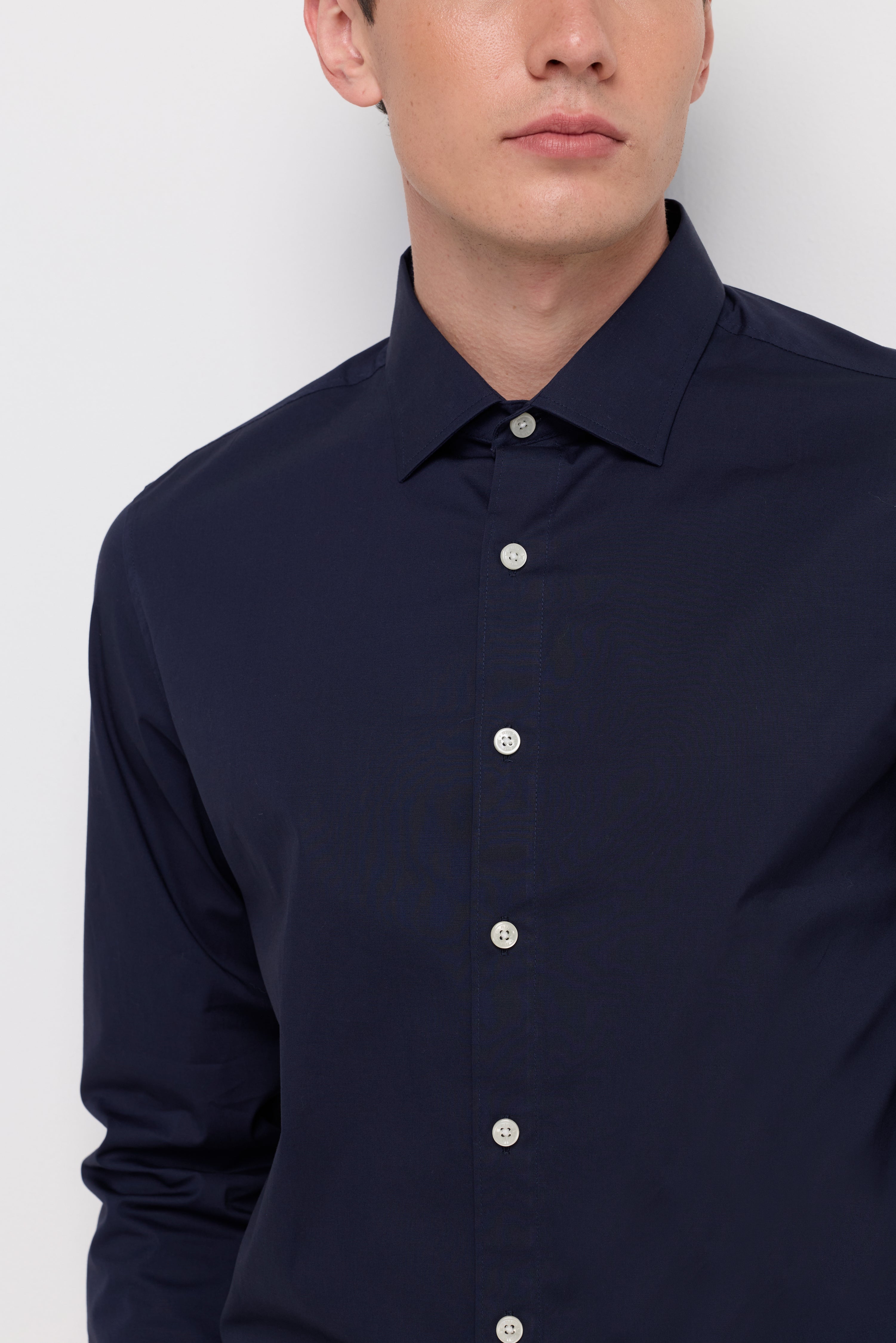Essential Cotton Twill Shirt Navy