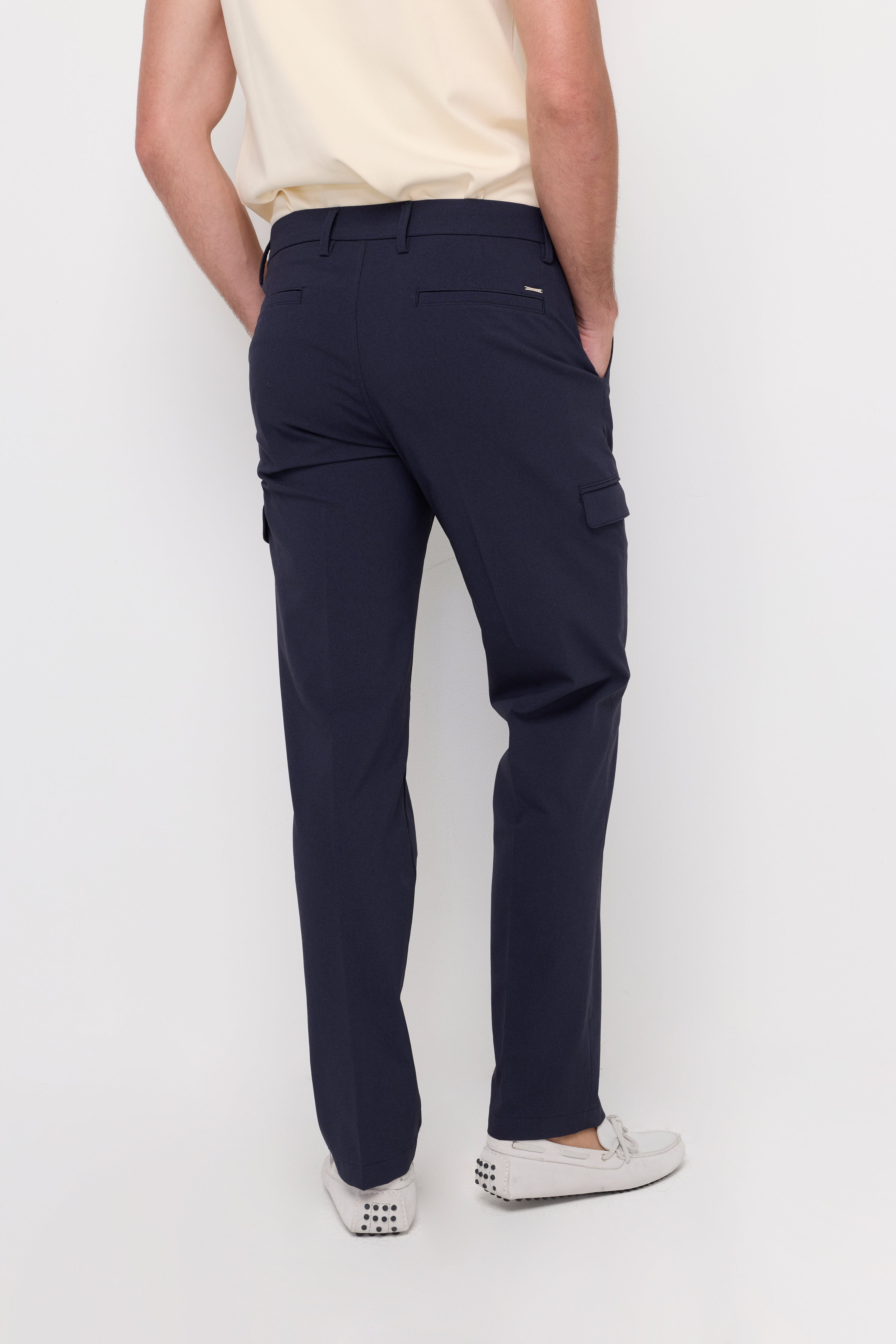 Tailored Cargo Trousers Navy