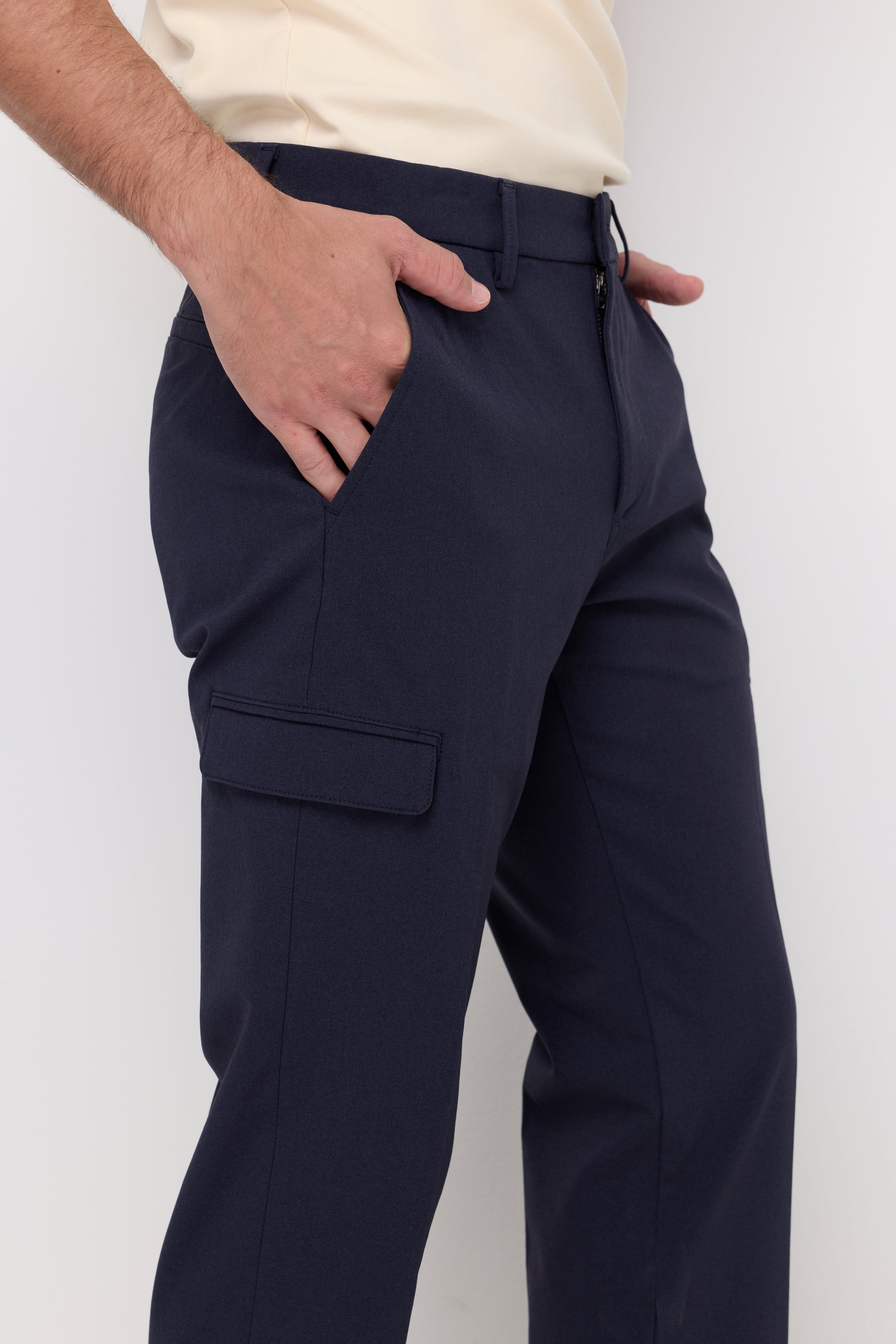 Tailored Cargo Trousers Navy