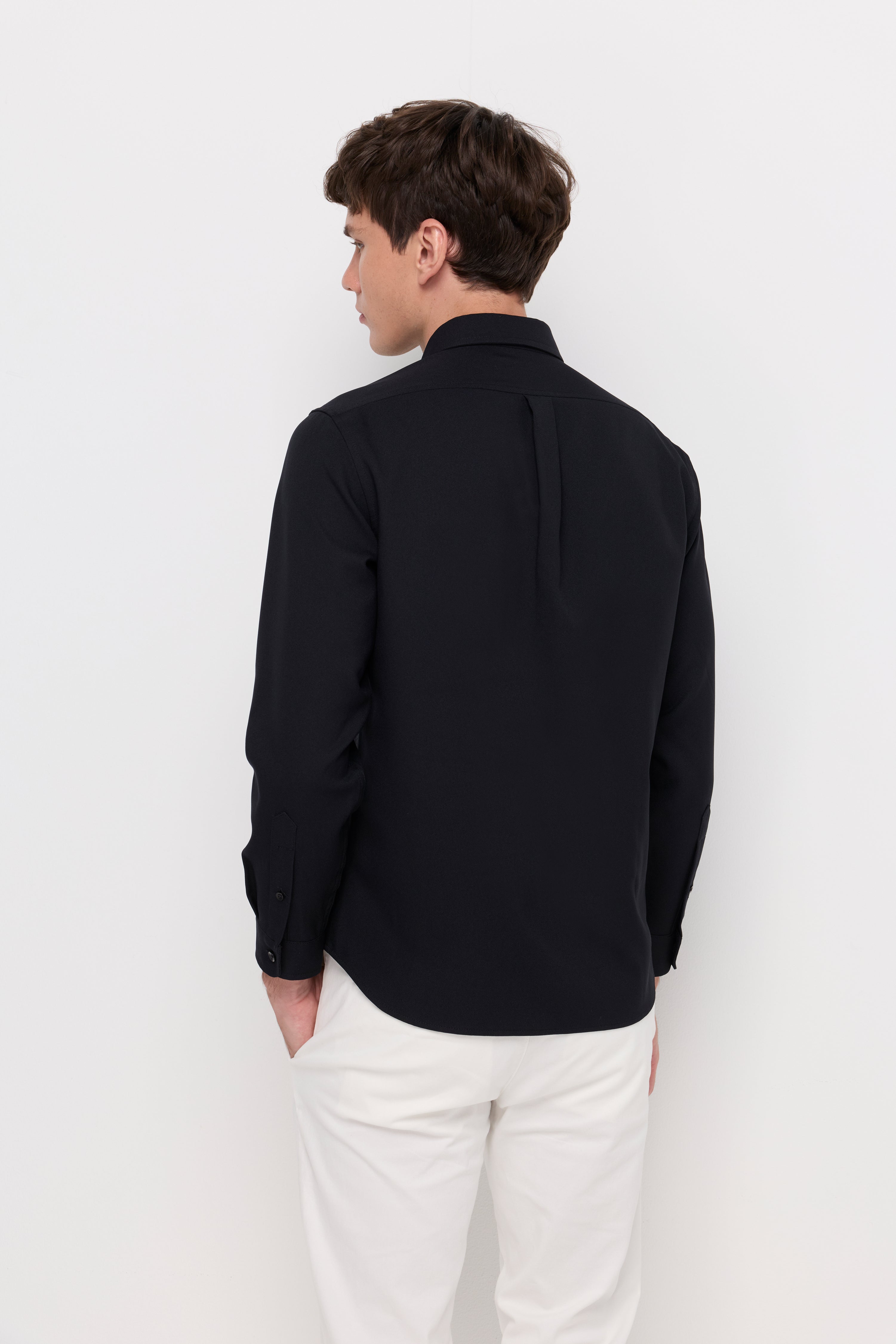 Textured Embroidered Shirt Navy