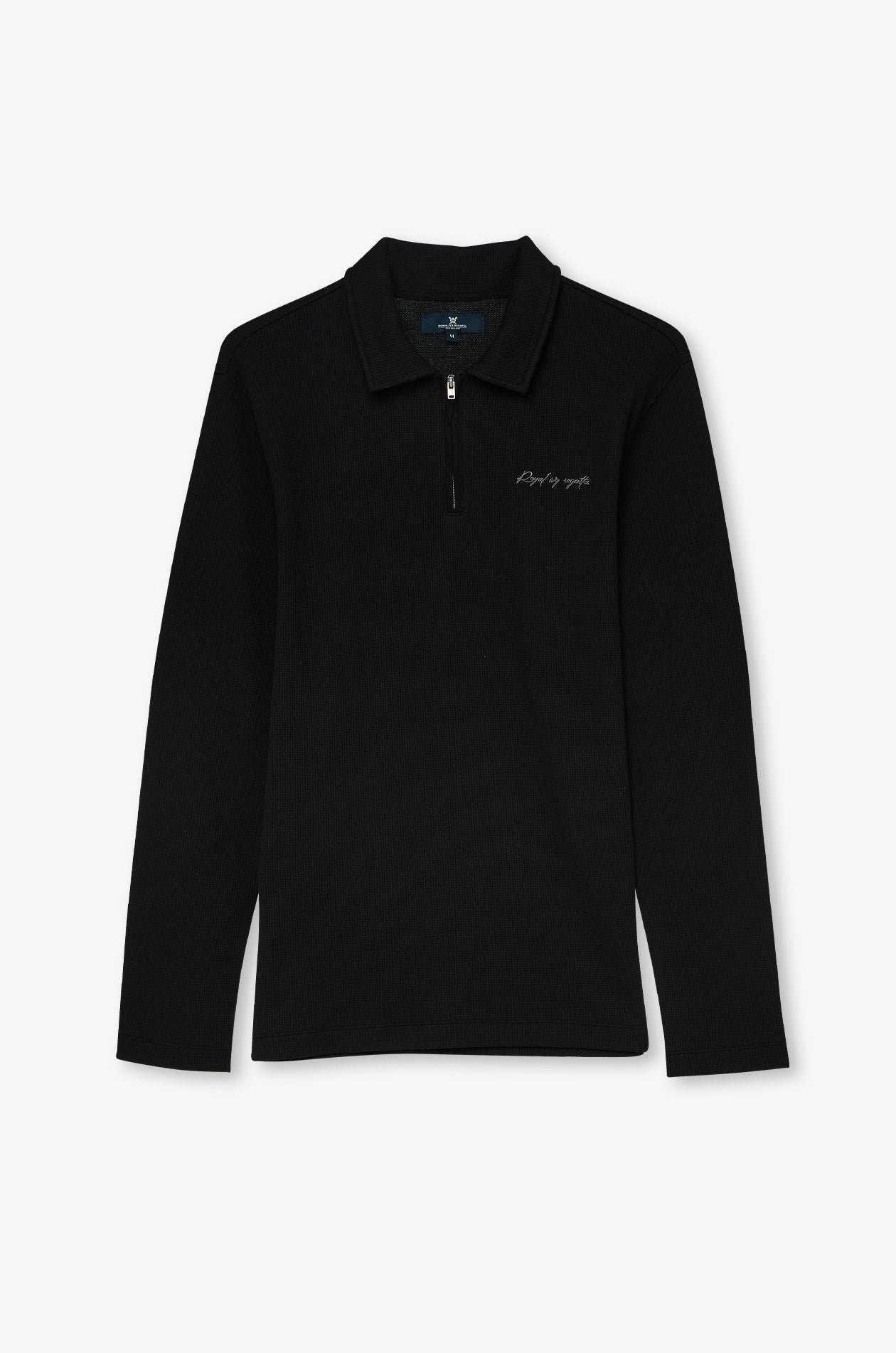 Half-Zip Knit Polo Sweater Black