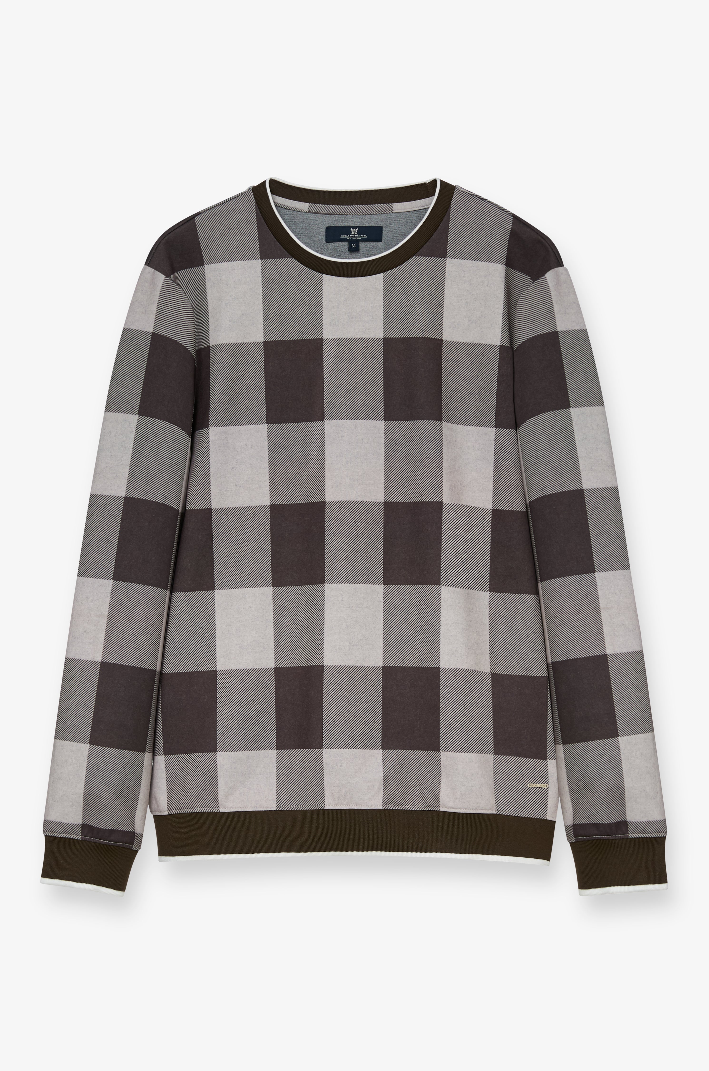 Check Knit Sweatshirt Check Brown