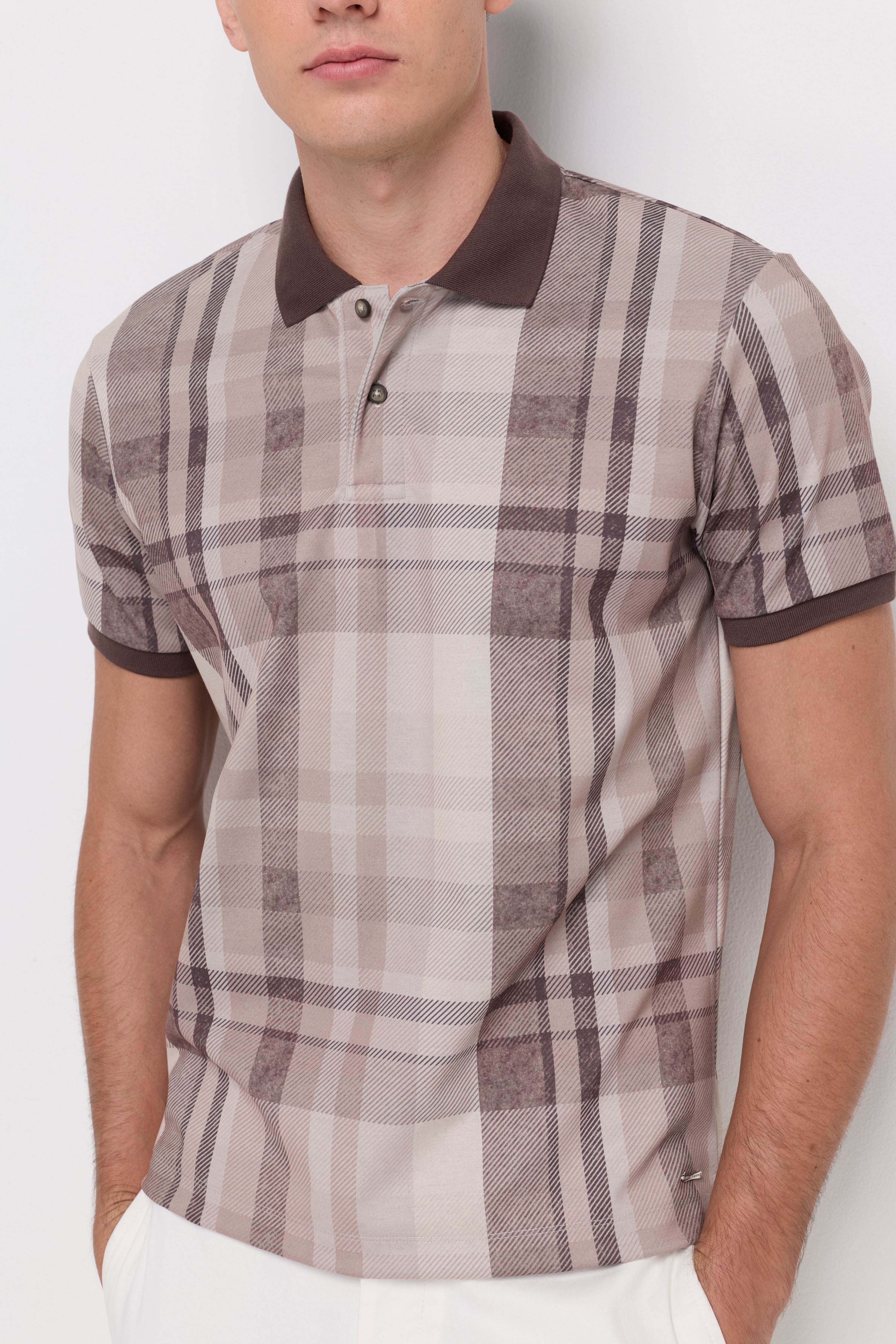 Heritage Check Polo Shirt Check Brown