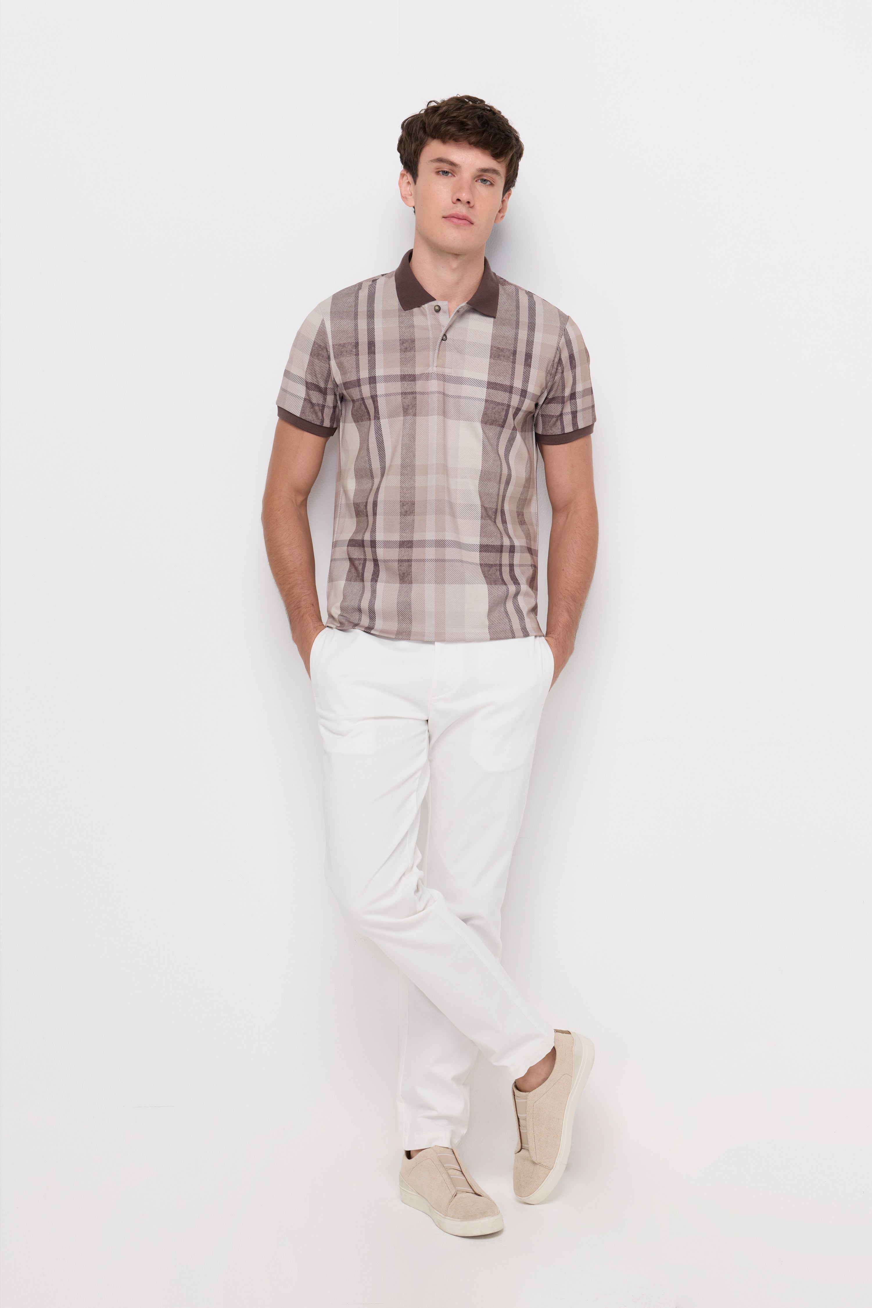 Heritage Check Polo Shirt Check Brown