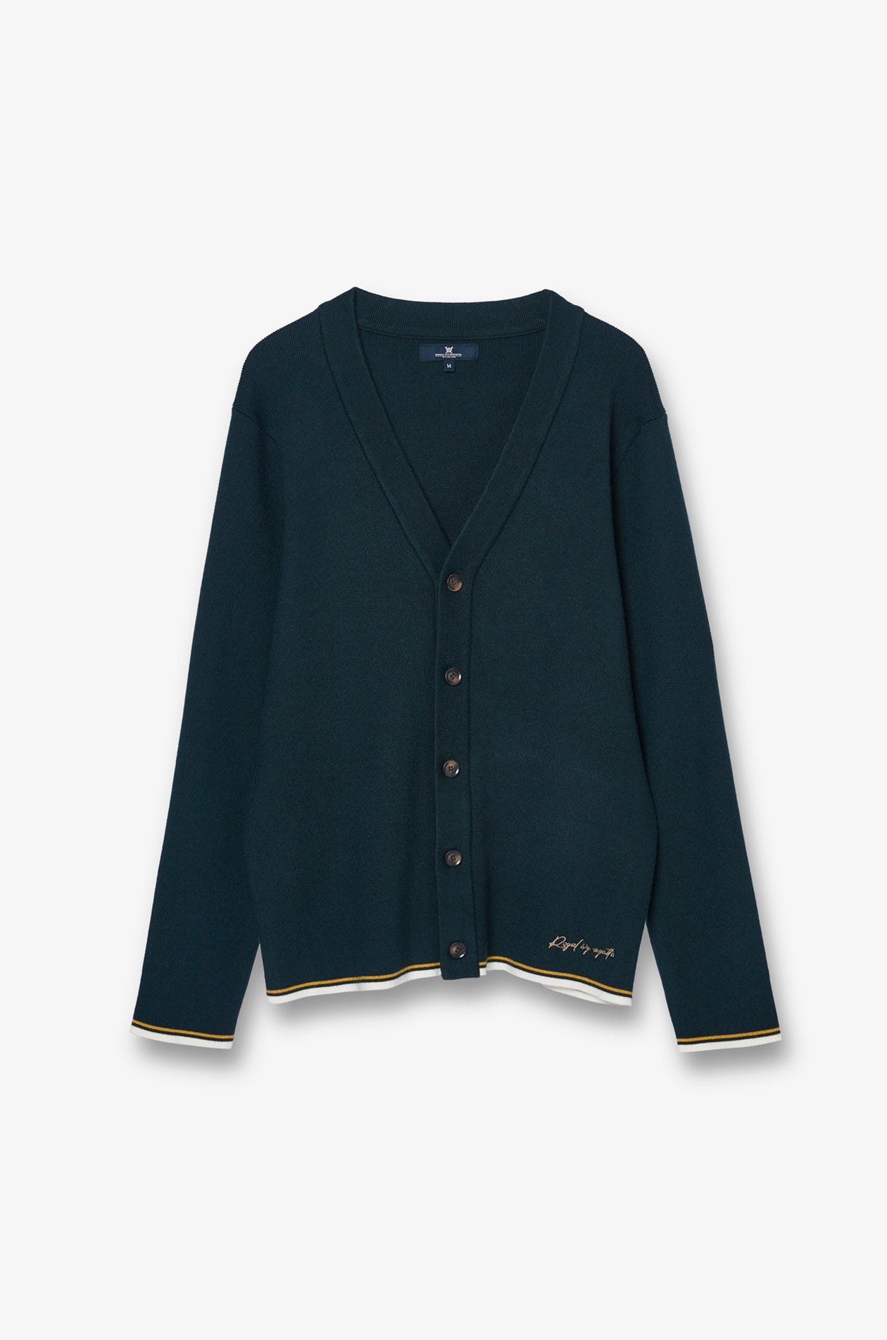Rib-Trim Cotton Knit Cardigan Green