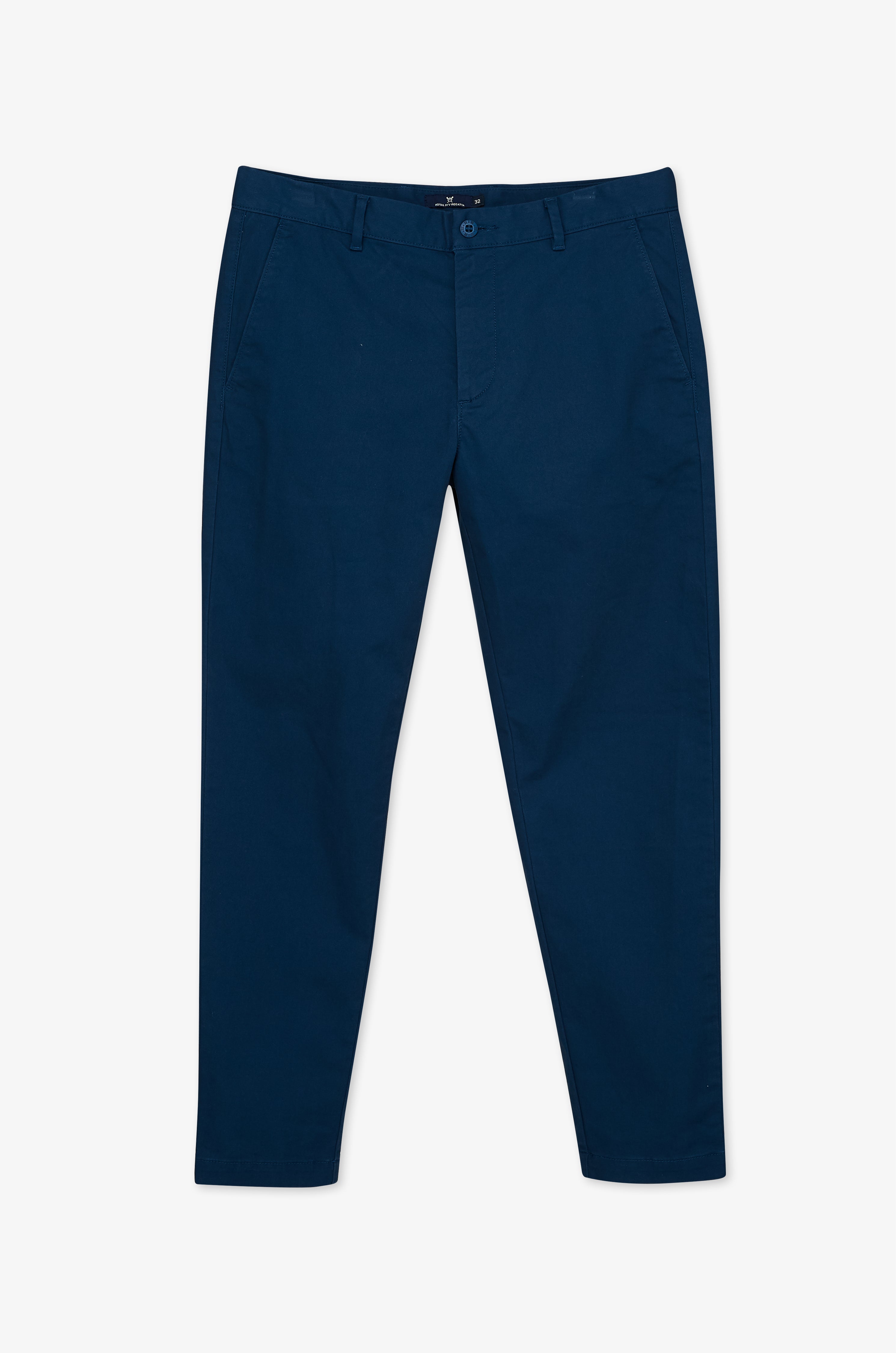 Slim-Fit Cotton Trousers Navy