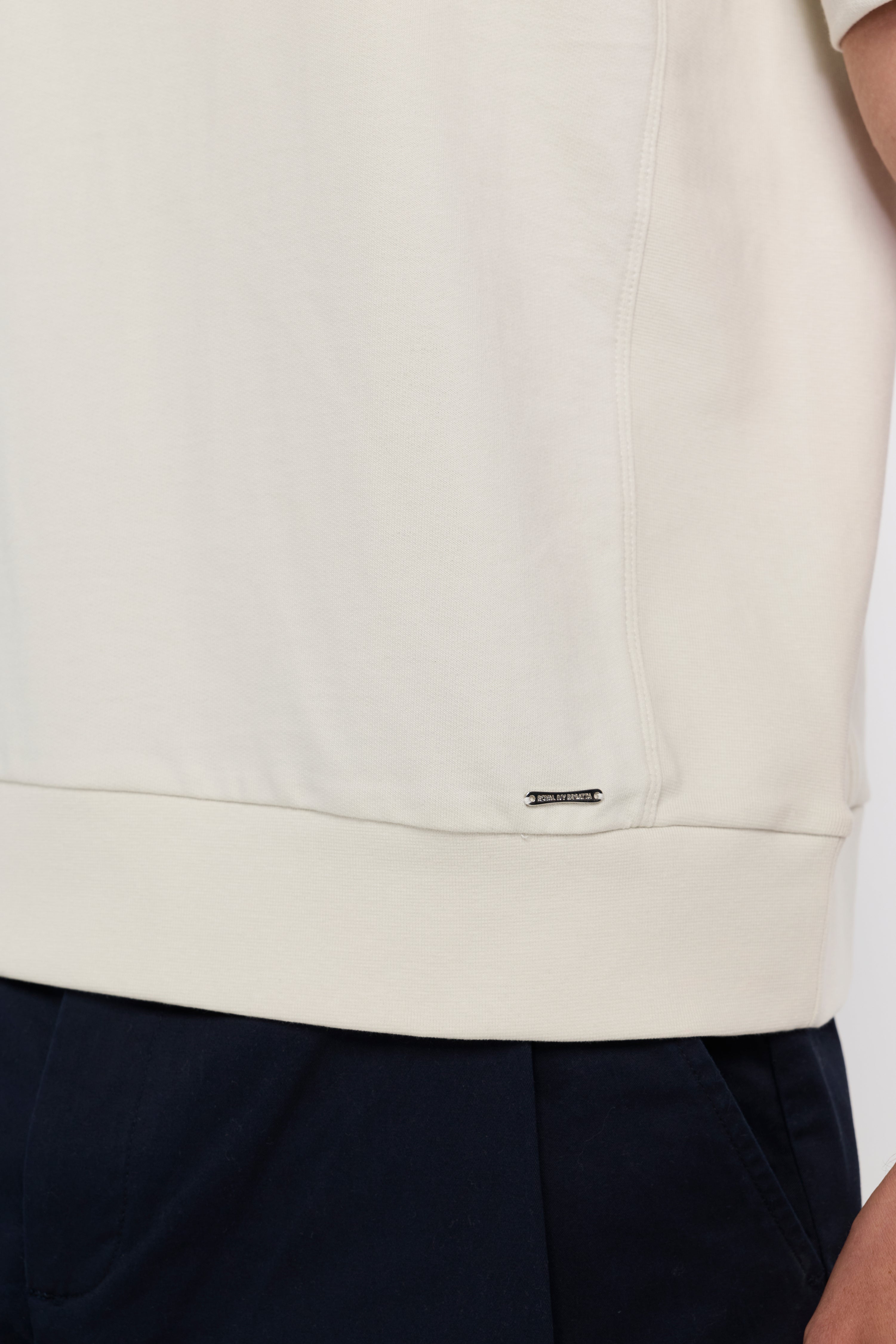 Essential Textured Knit Tee Light Grey