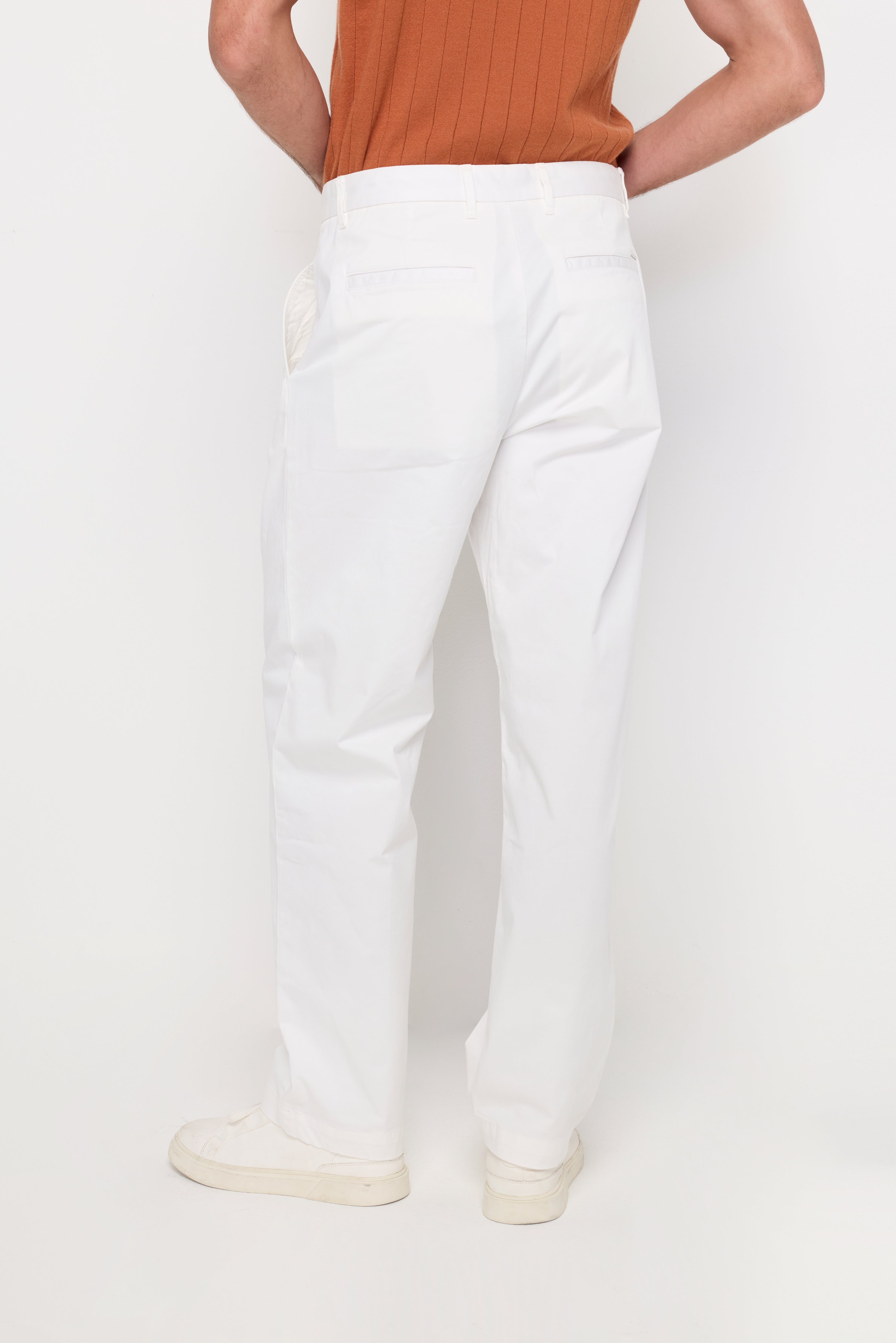 Essential Straight-Leg Cotton Trousers Off-White