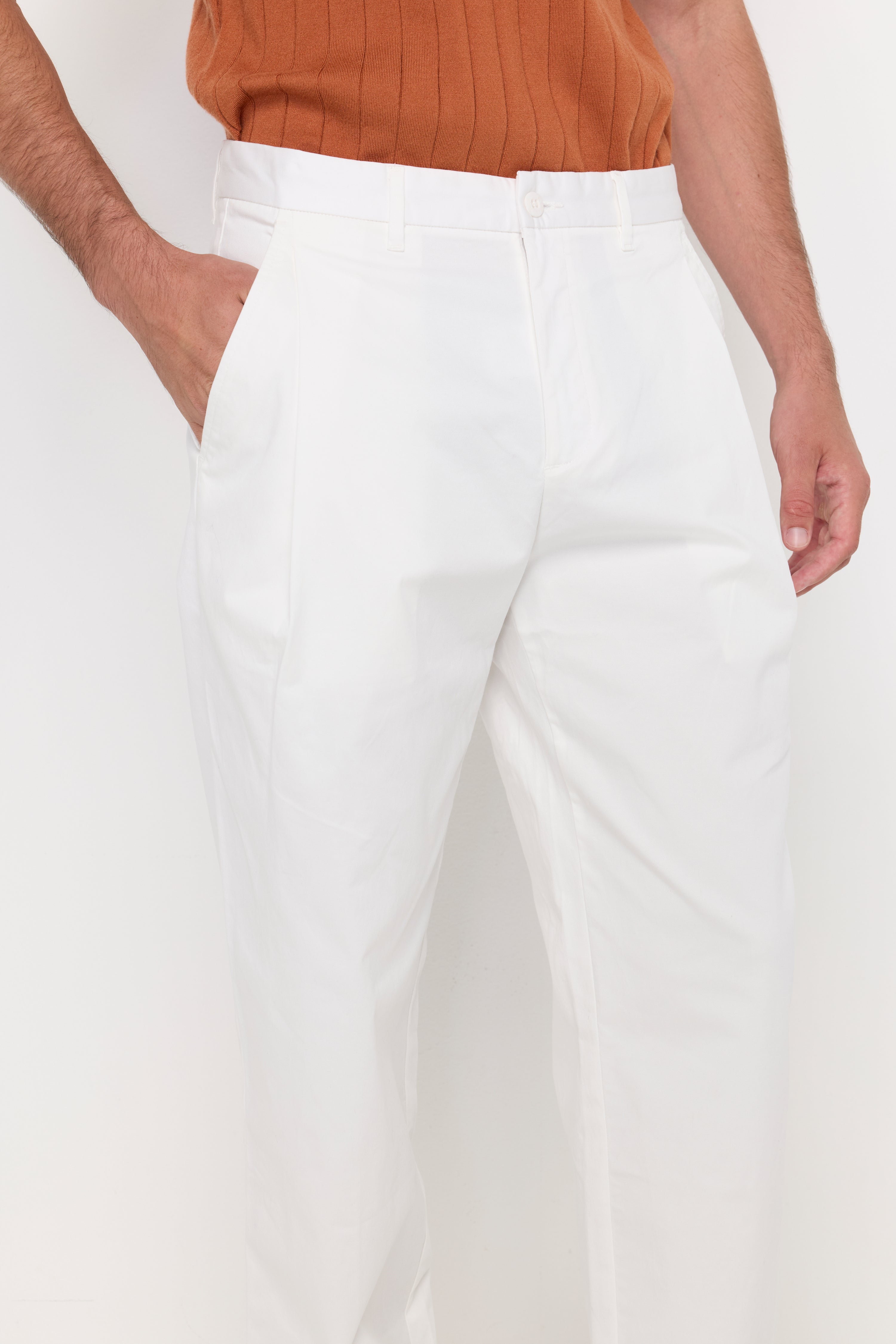 Essential Straight-Leg Cotton Trousers Off-White