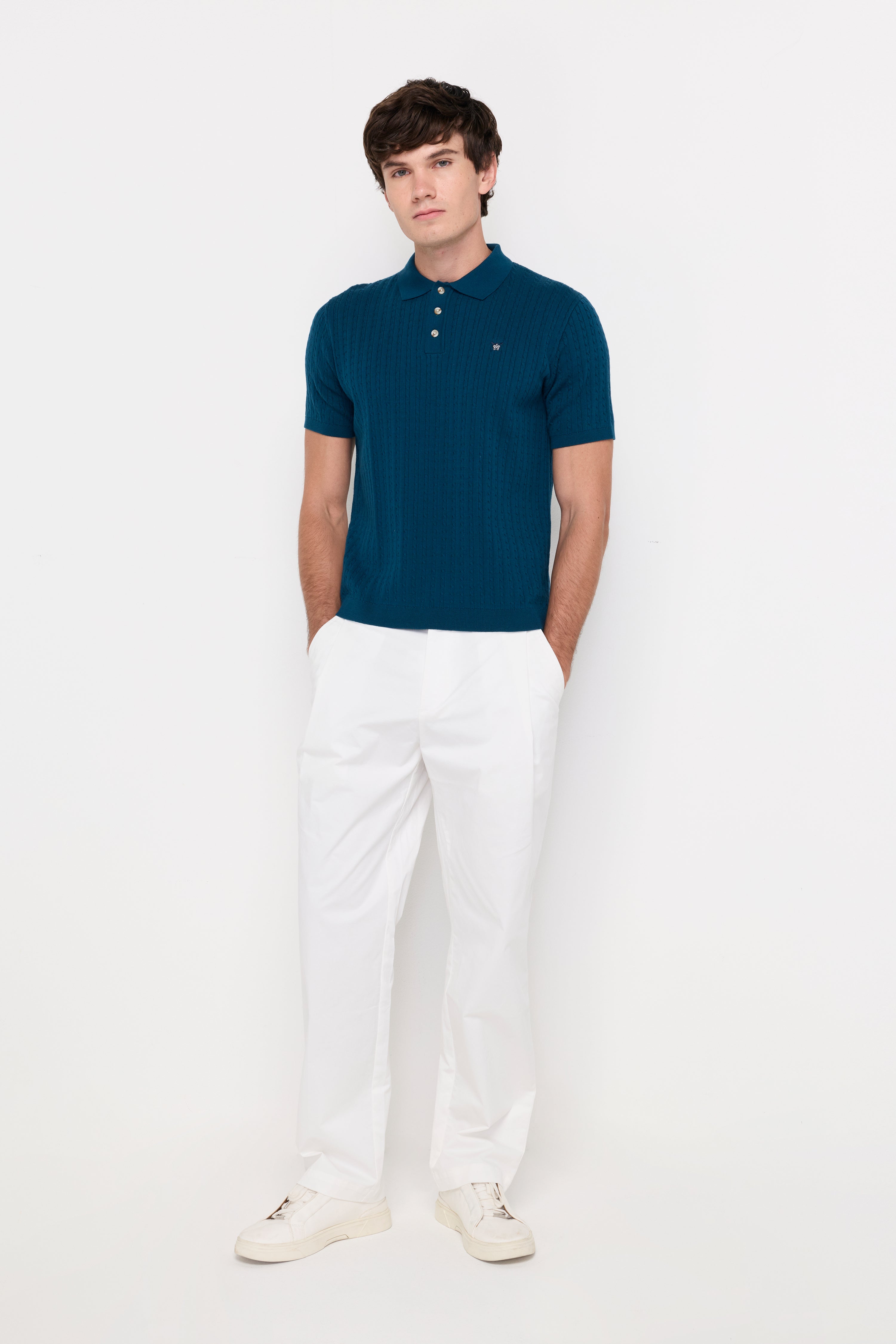 Essential Straight-Leg Cotton Trousers Off-White