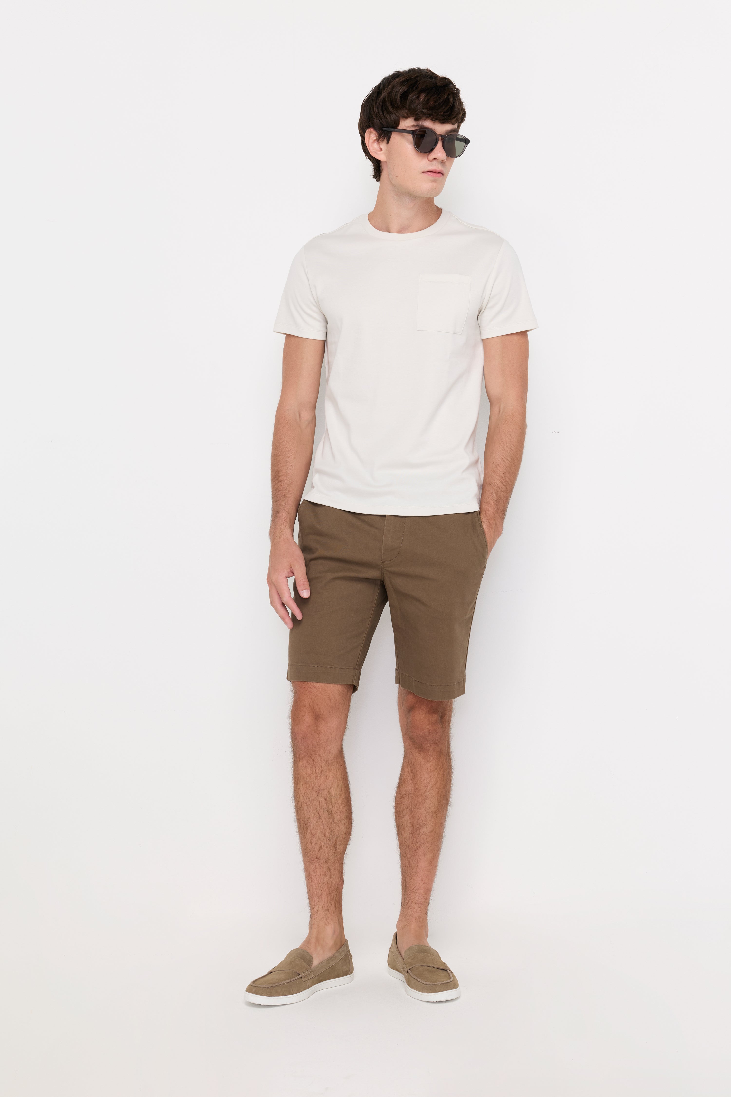 Essential Cotton Pocket Tee Light Grey