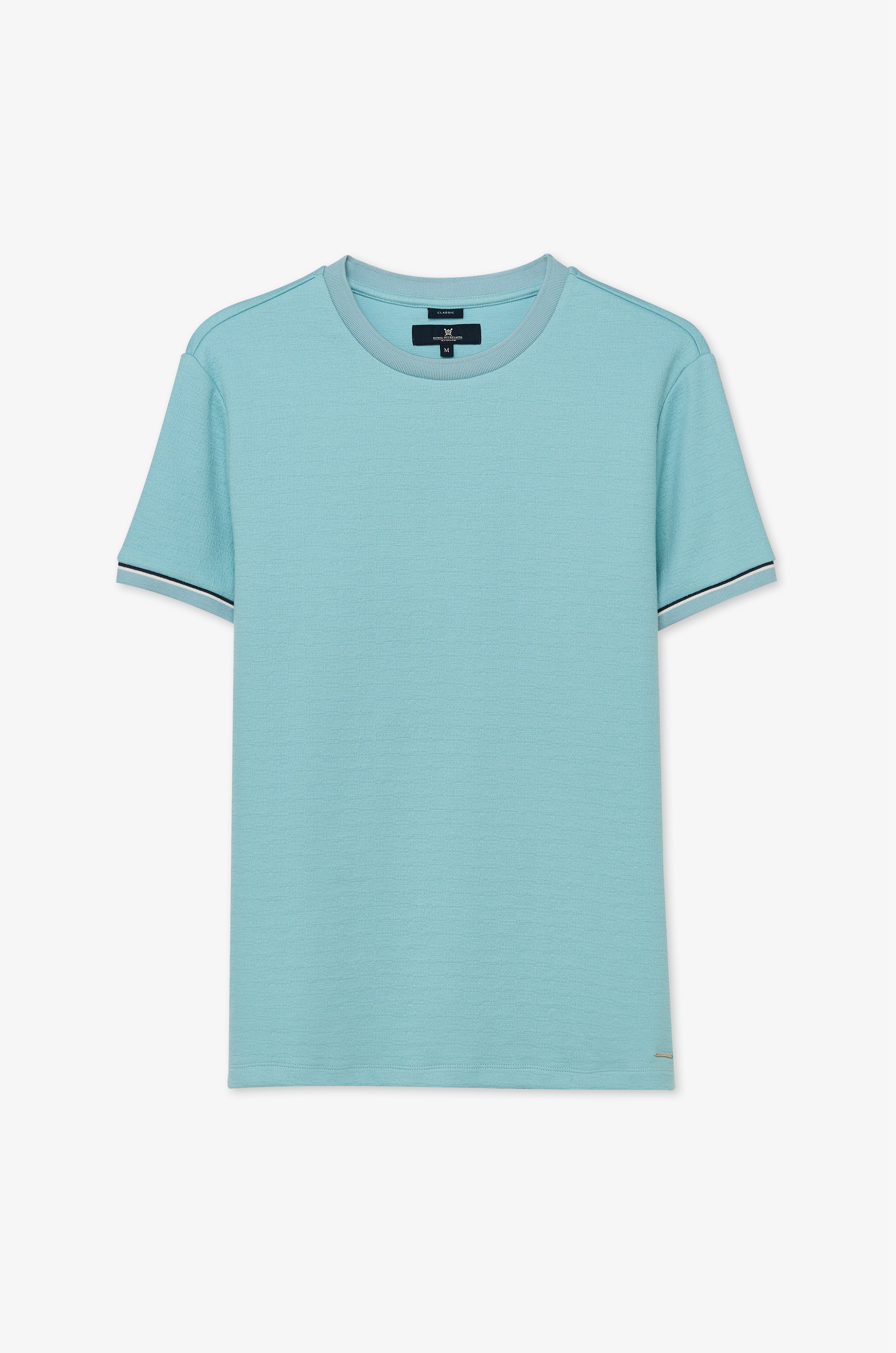 Contrast Trim Knit Tee Light Blue