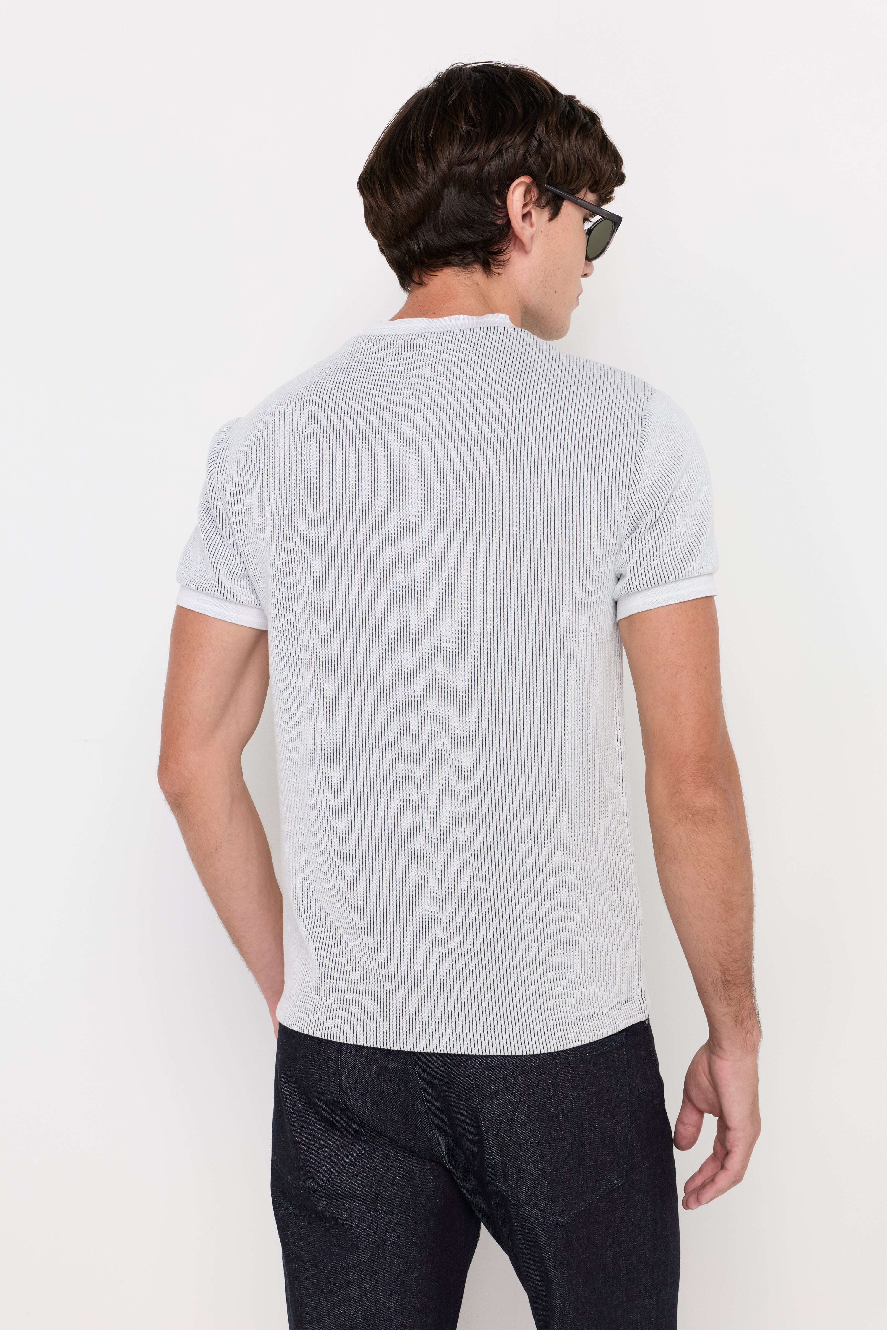 Fine Texture Knit Tee Off-White