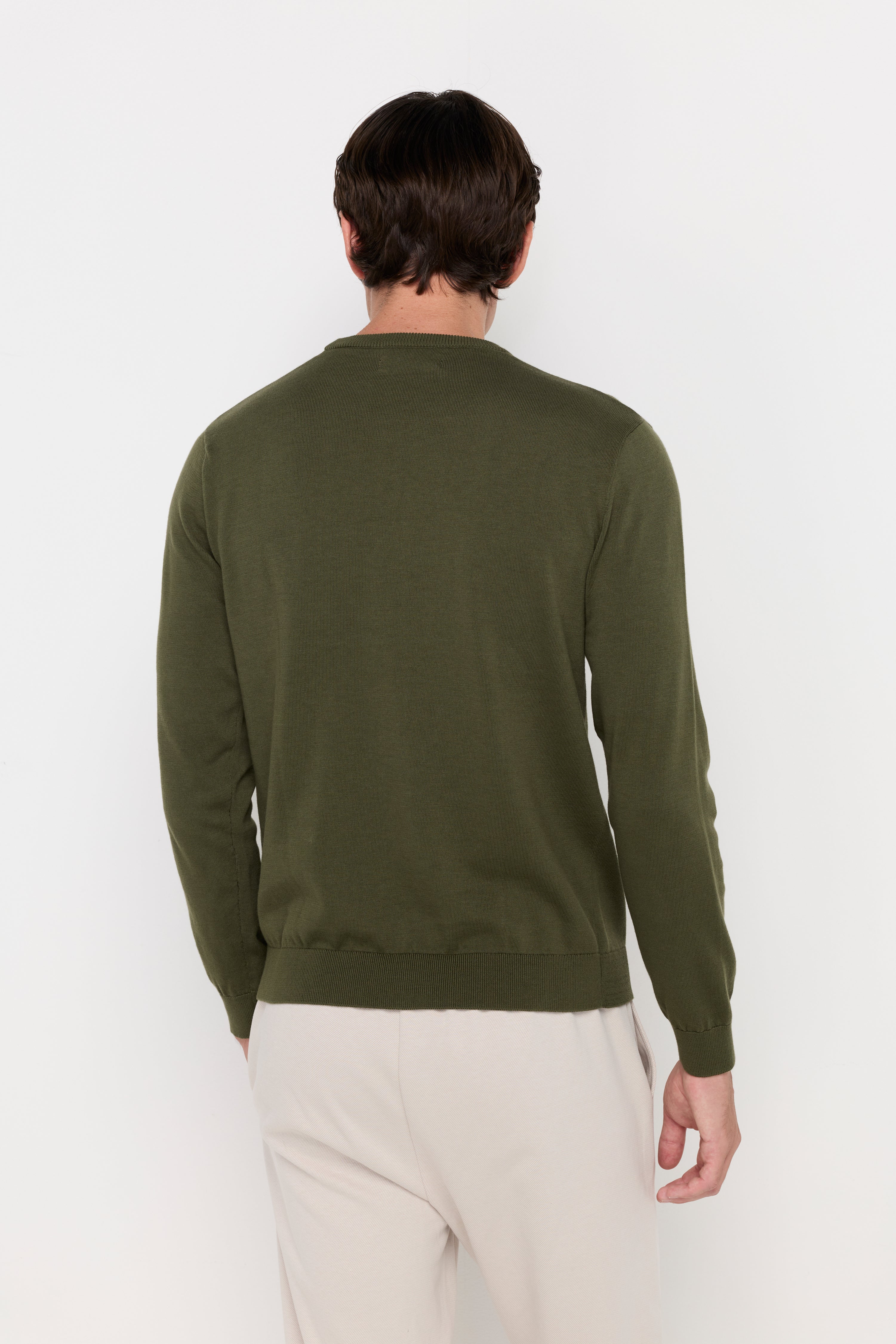 Scenic Graphic Textured Knit Sweater Green