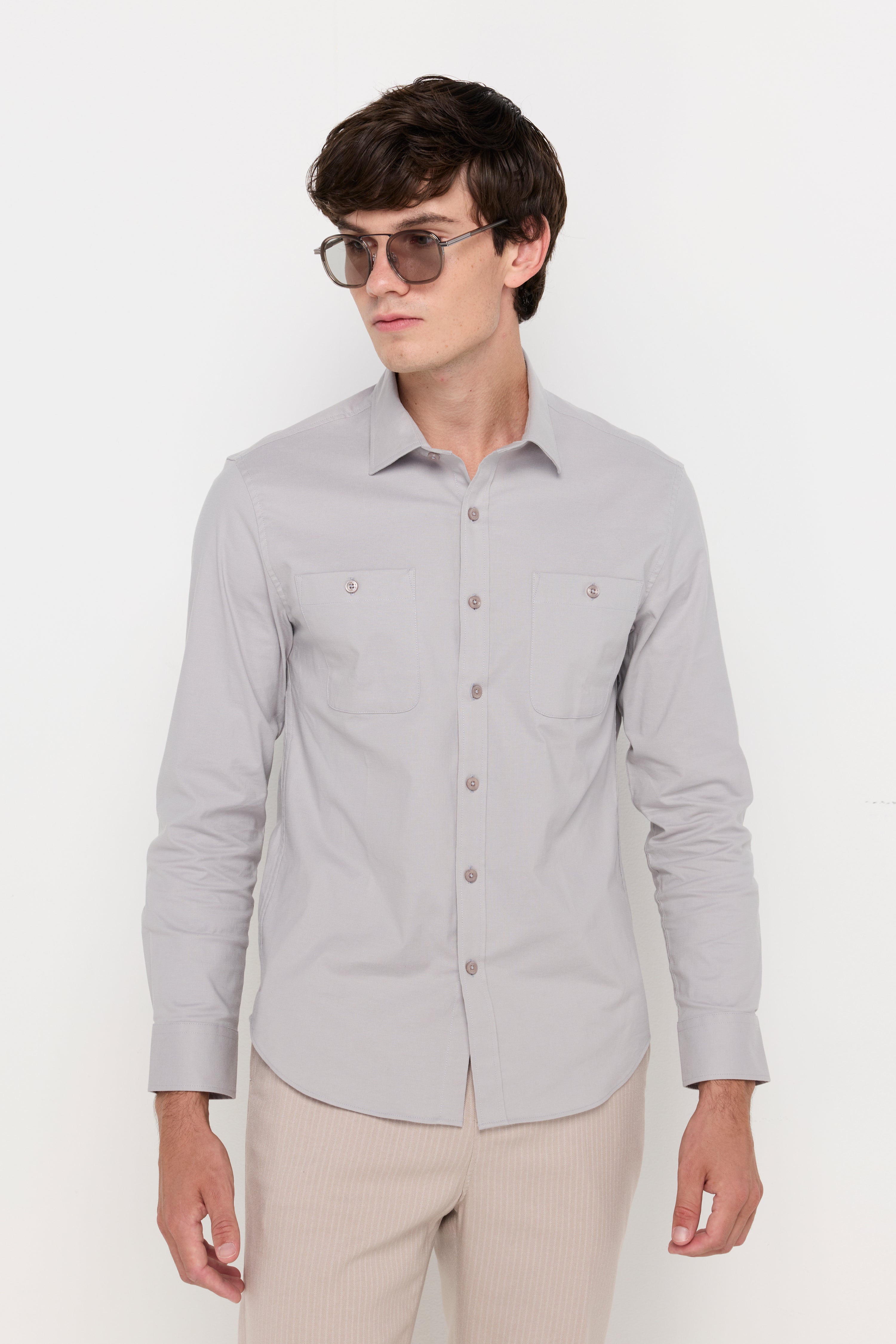 Utility Chest Pocket Shirt Grey