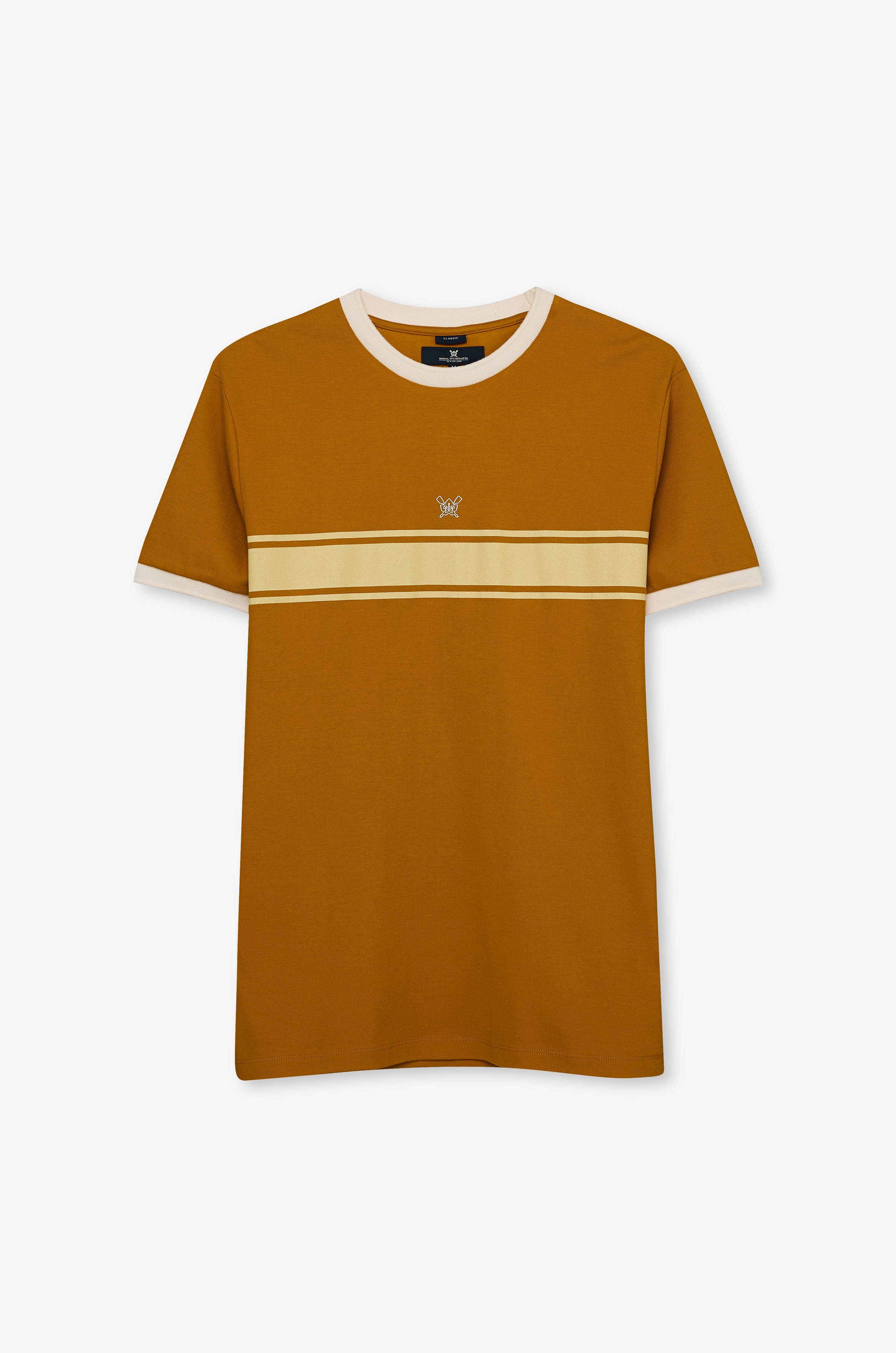 Contrast Stripe Knit Tee Dark Yellow