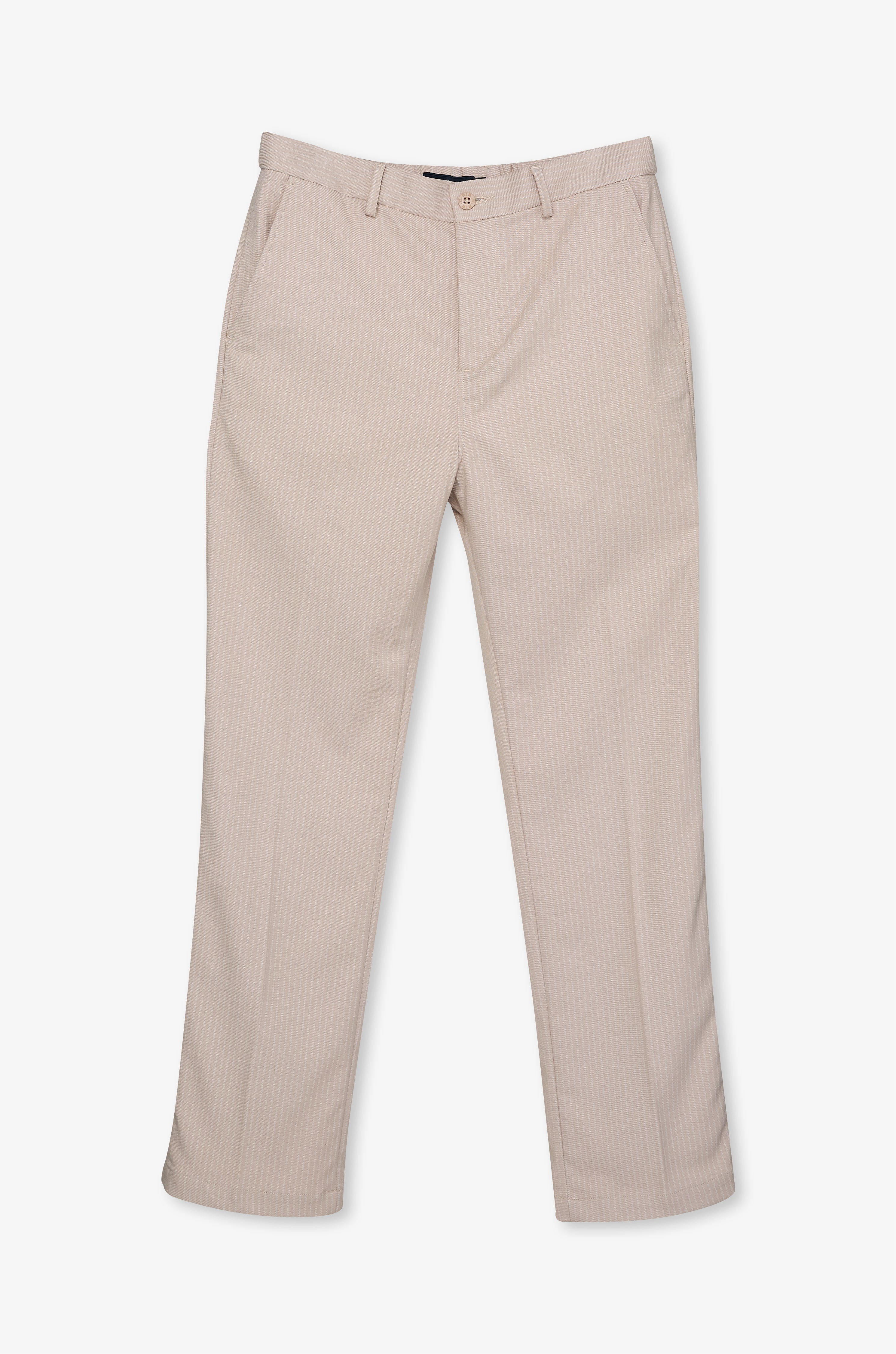 Textured Straight-Leg Trousers Beige