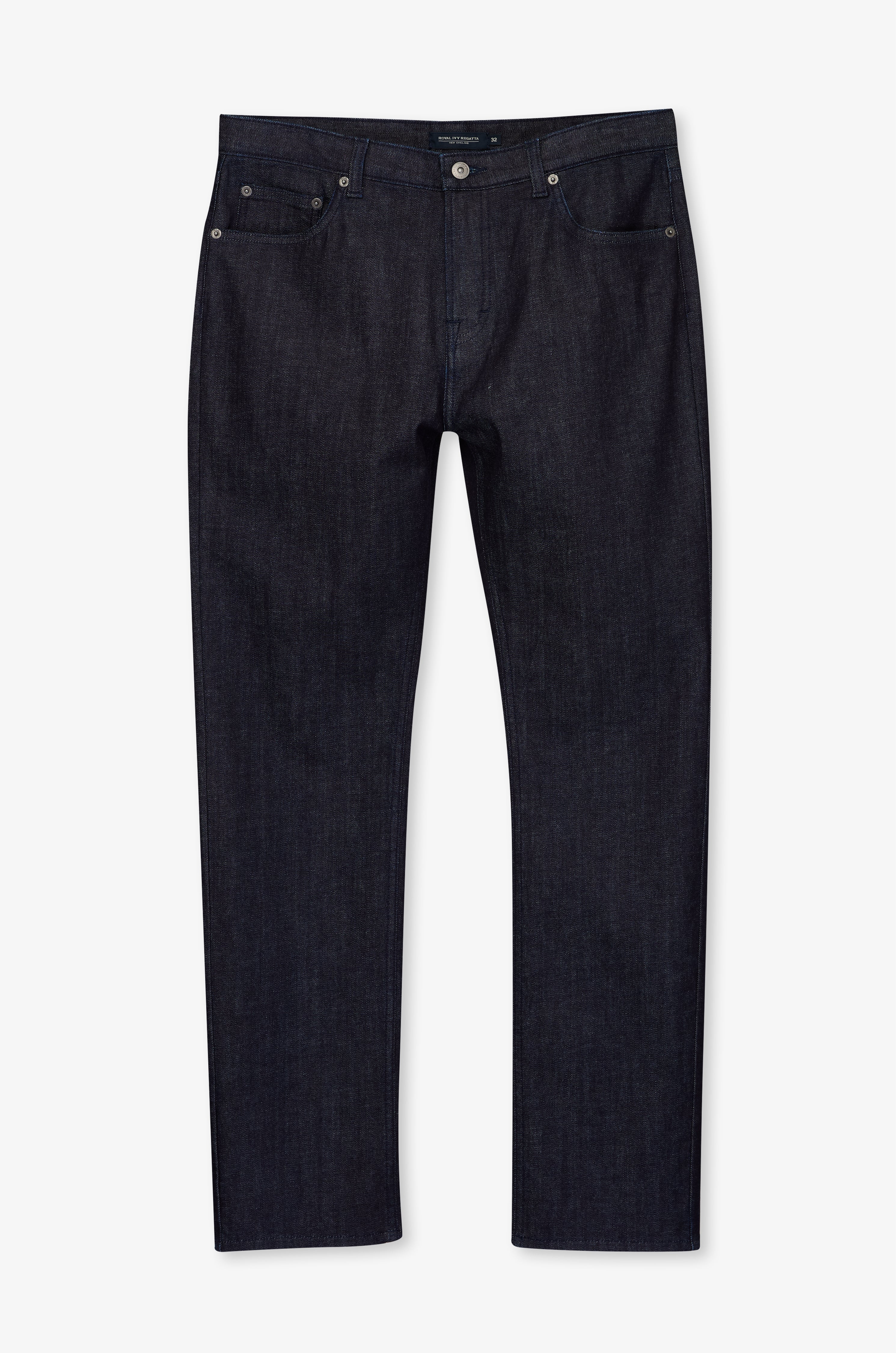 Textured Straight-Leg Jean Pants Navy