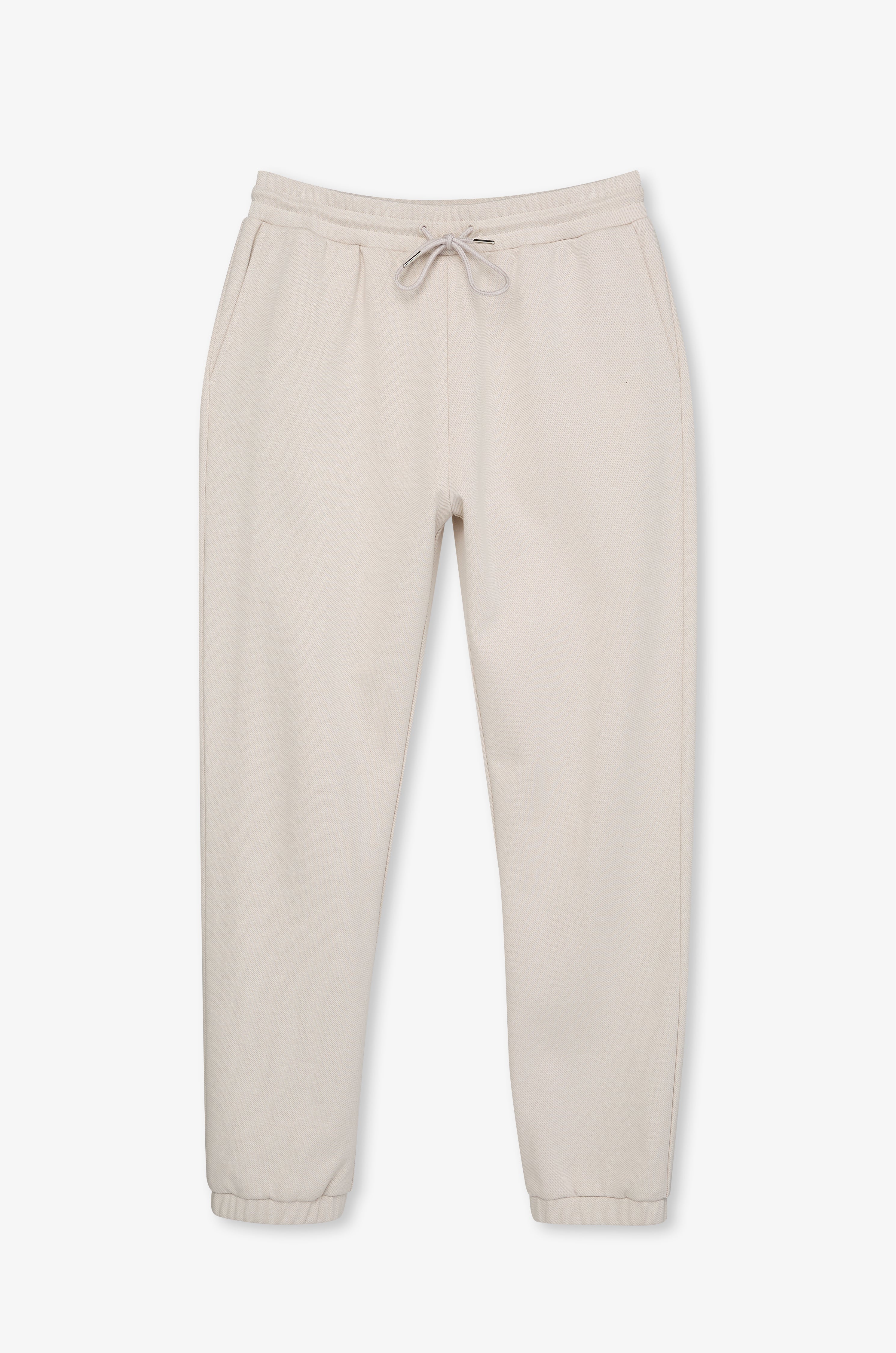 Essential Textured Drawstring Knit Trousers Light Beige