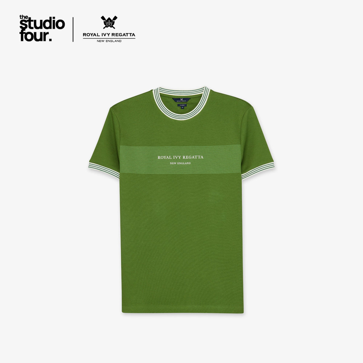 Chest Panel Contrast Neck T-Shirt