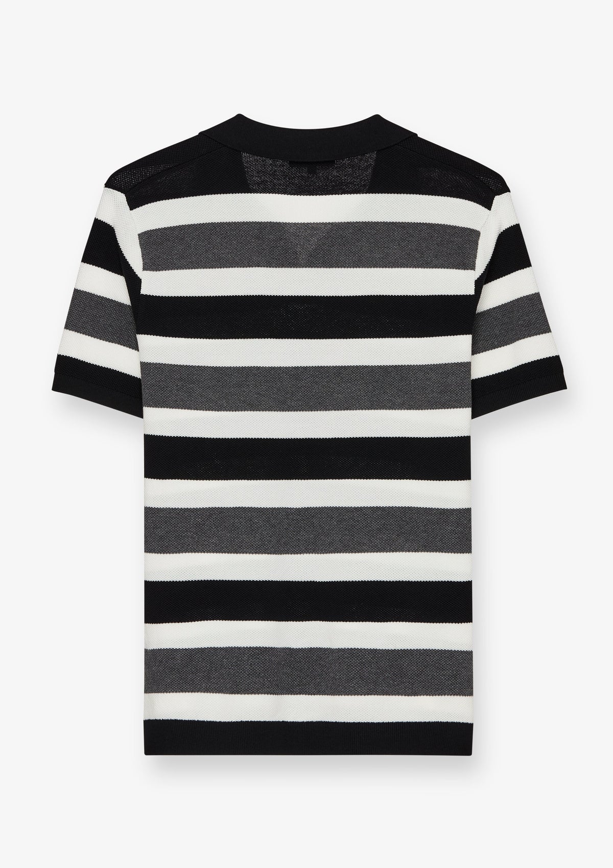Striped Open Collar Polo Shirt