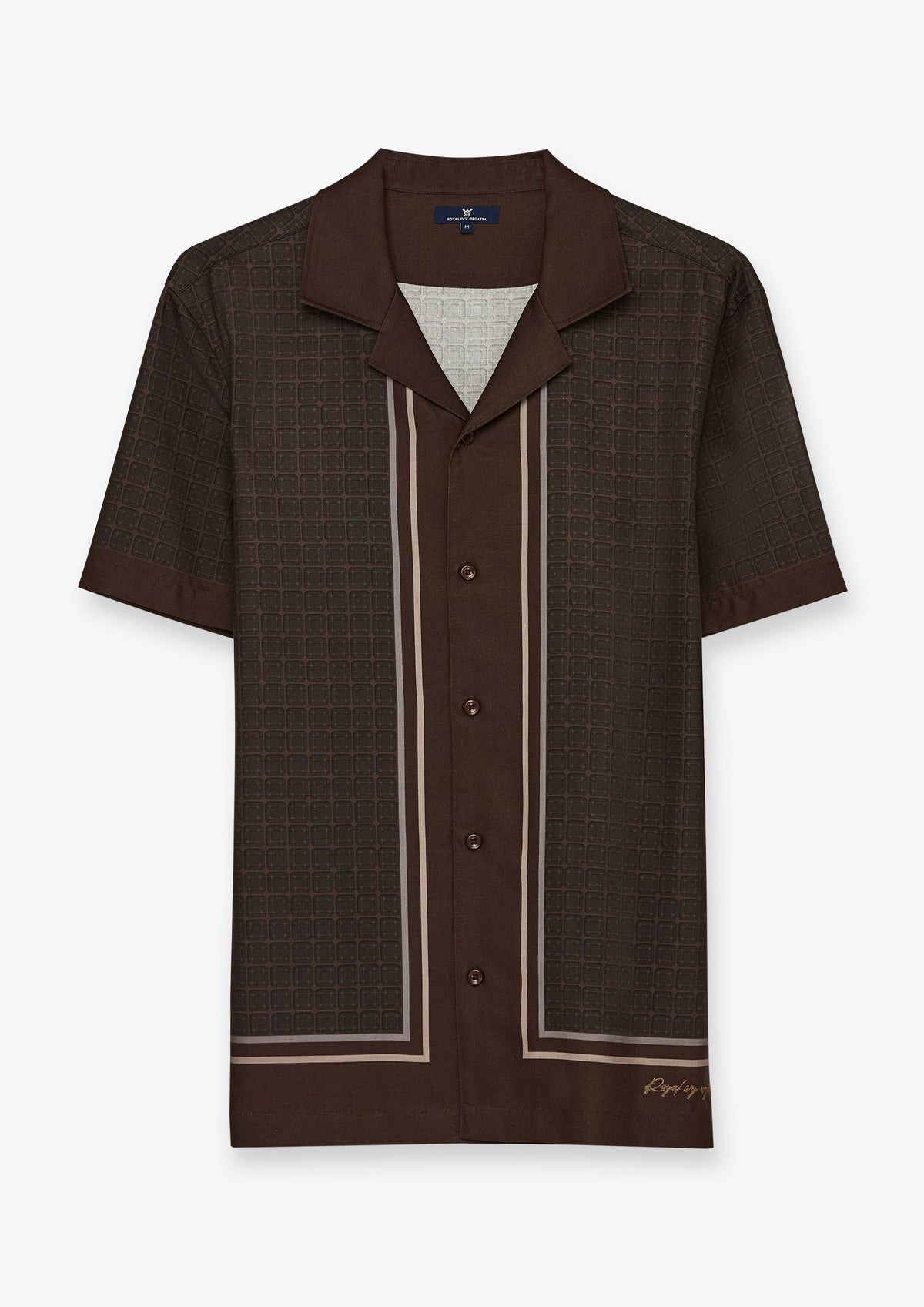 Geometric Border Short Sleeve Shirt