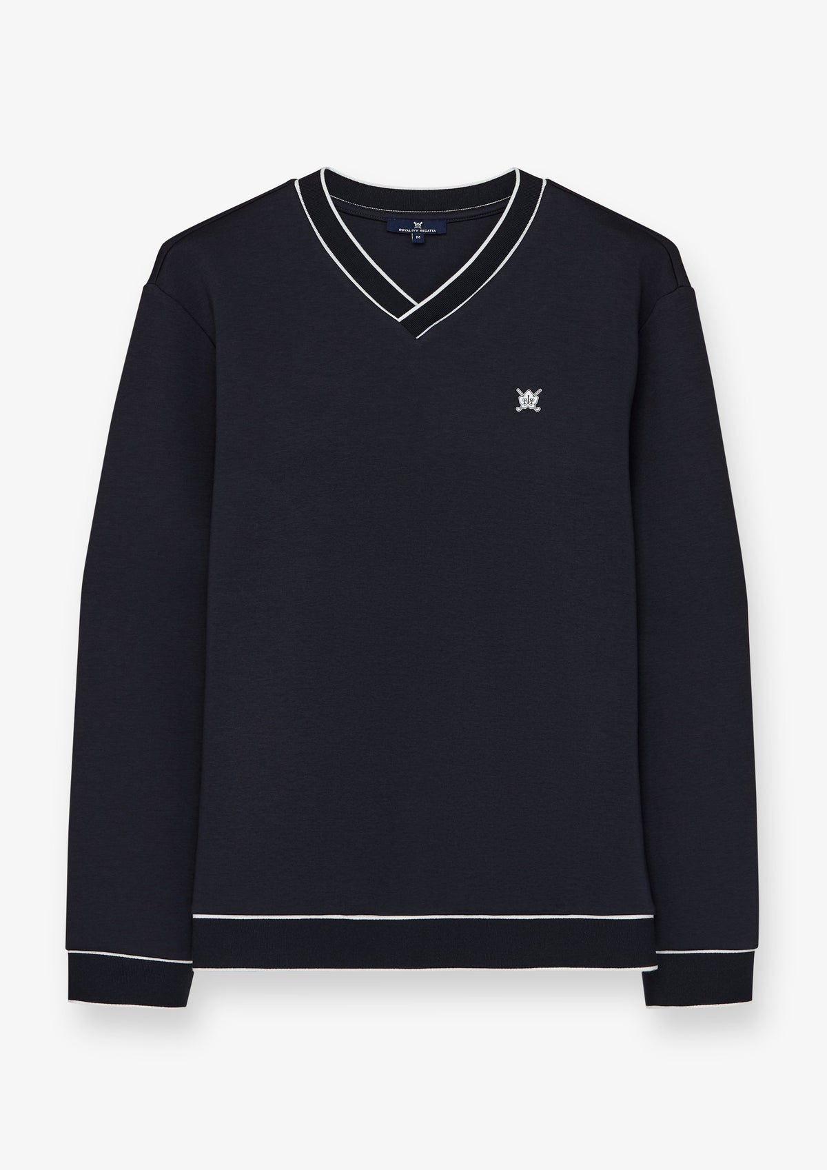 Contrast Trim V Neck Pullover