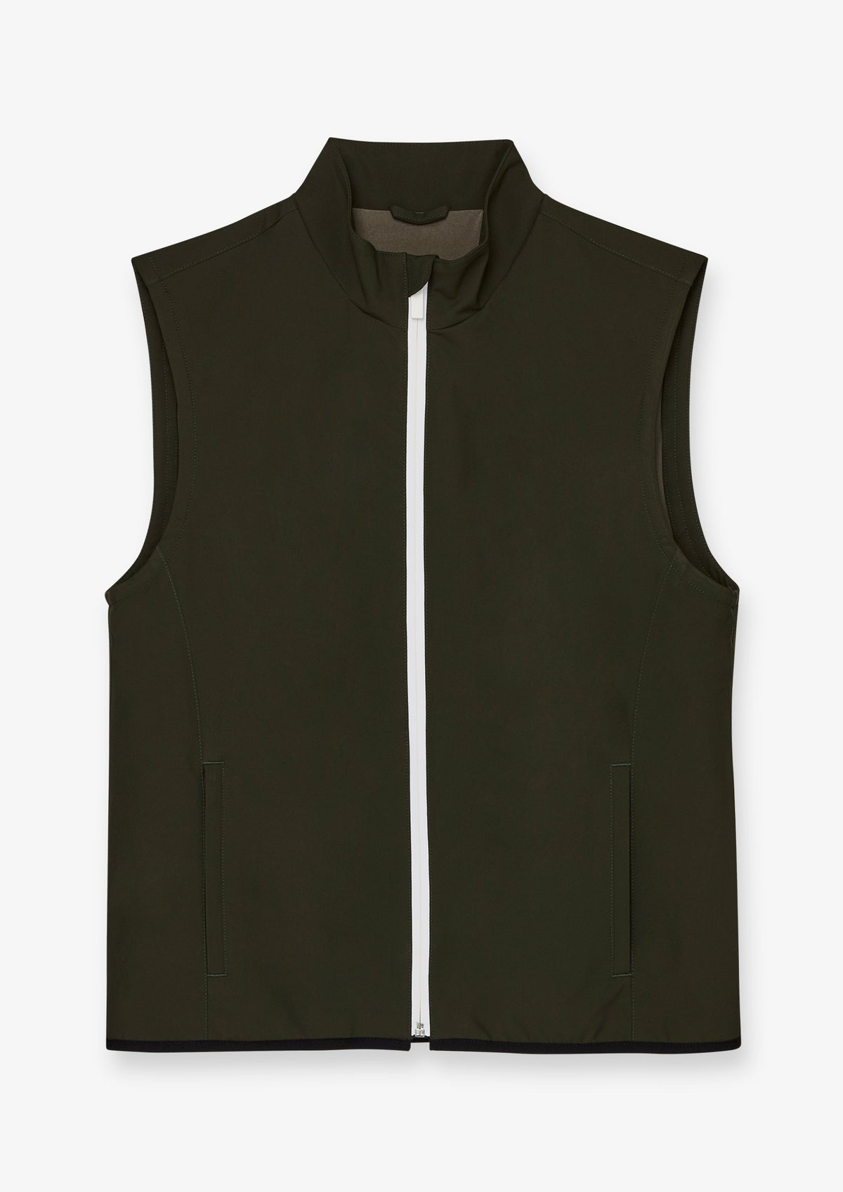 Contrast Zip Stand Collar Vest
