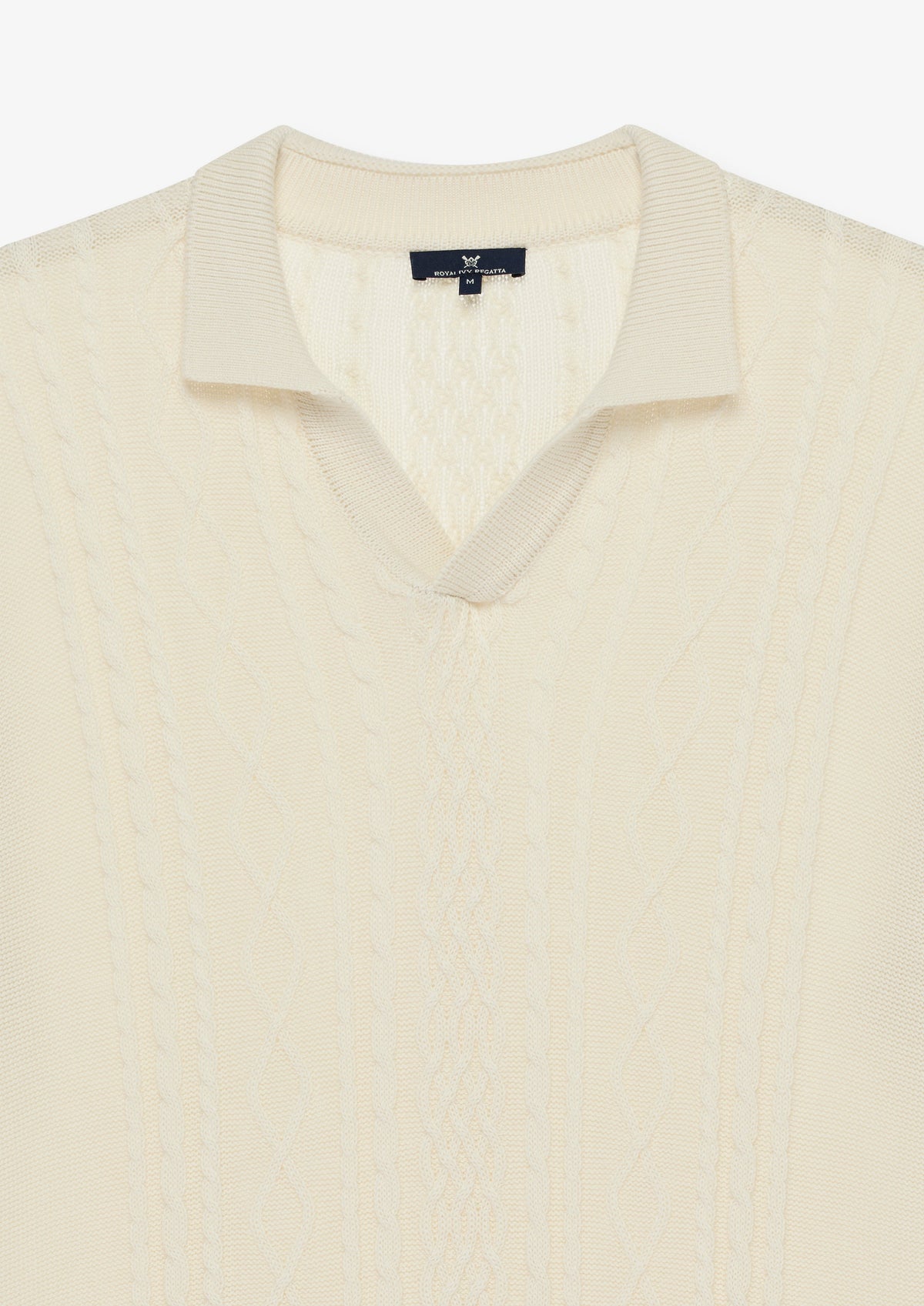 Textured Open Collar Polo Shirt