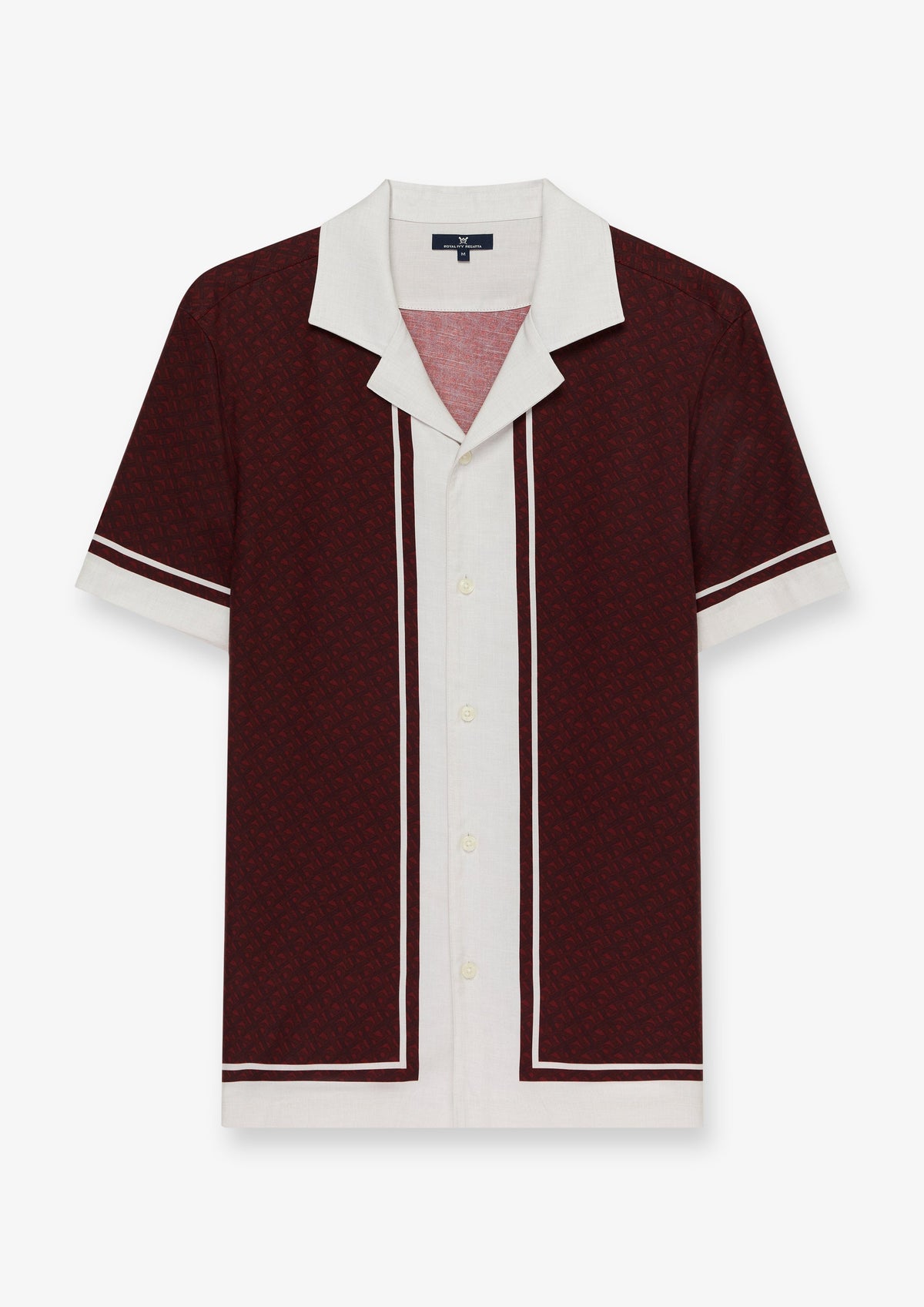 Contrast Panel Camp Collar Shirt