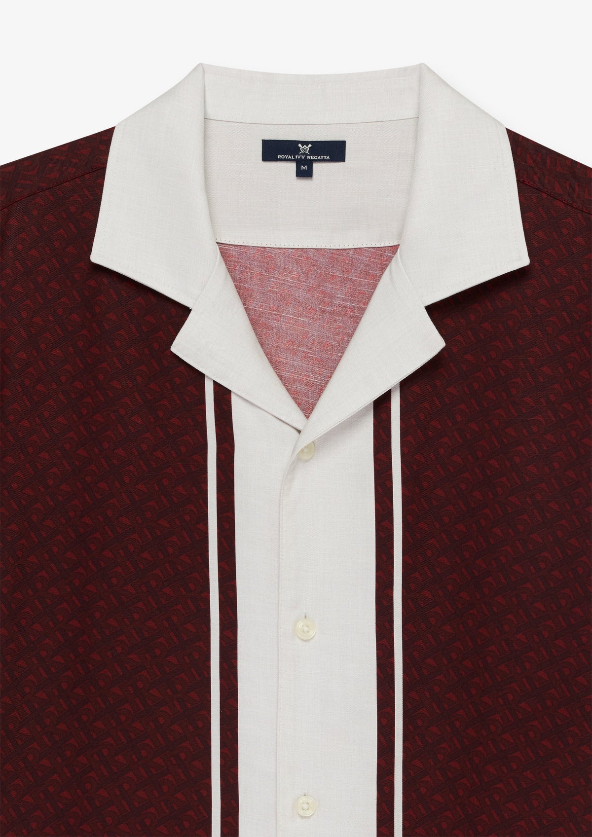 Contrast Panel Camp Collar Shirt