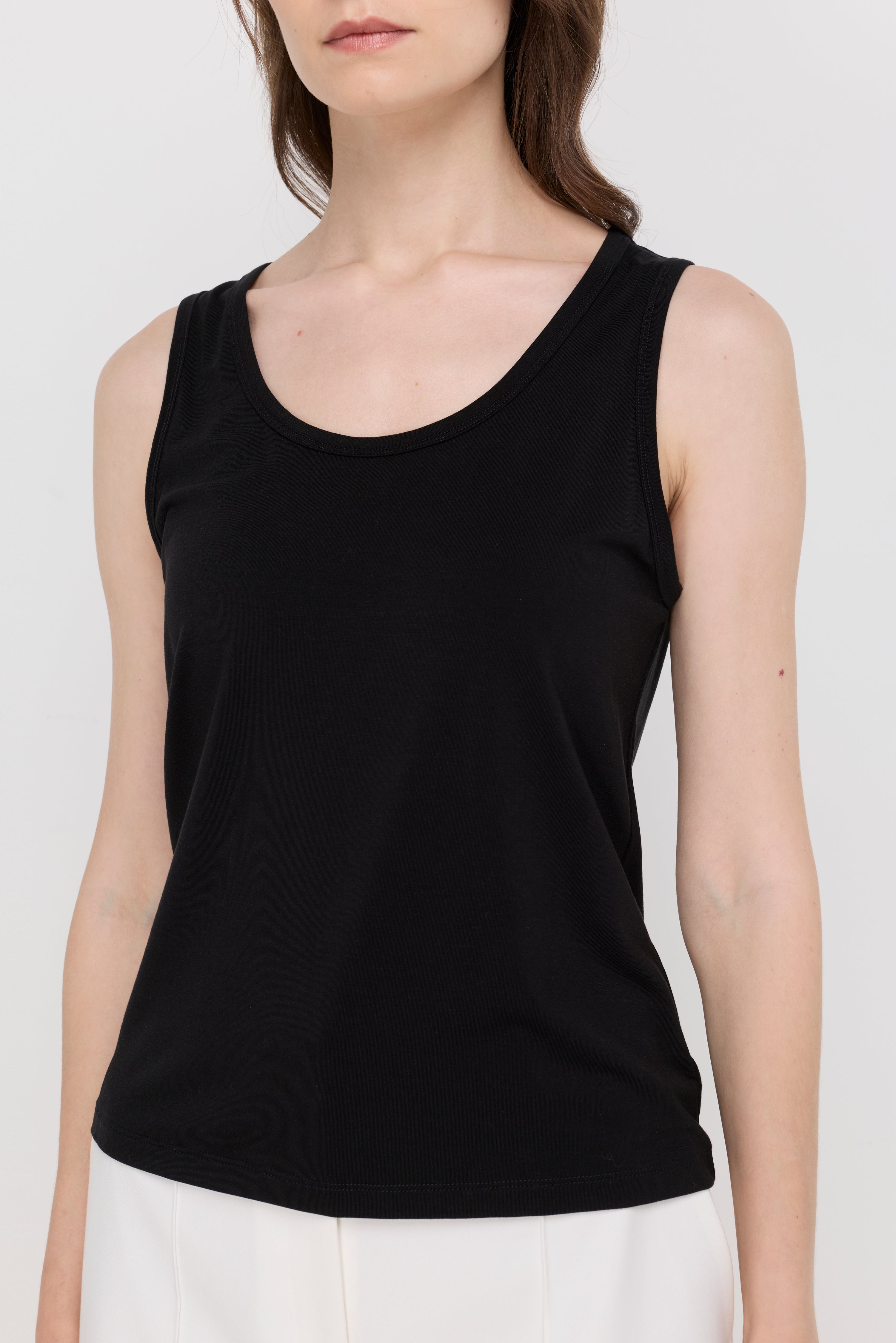 Serene Cotton Tank Top Black