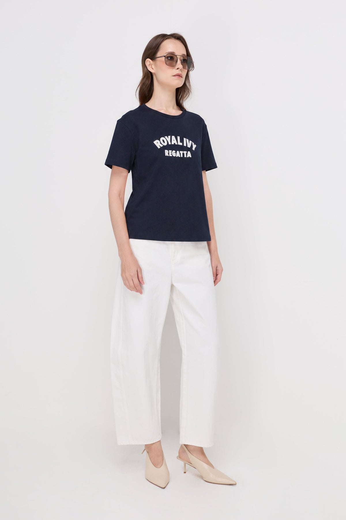Heritage Logo Cotton T-Shirt Navy