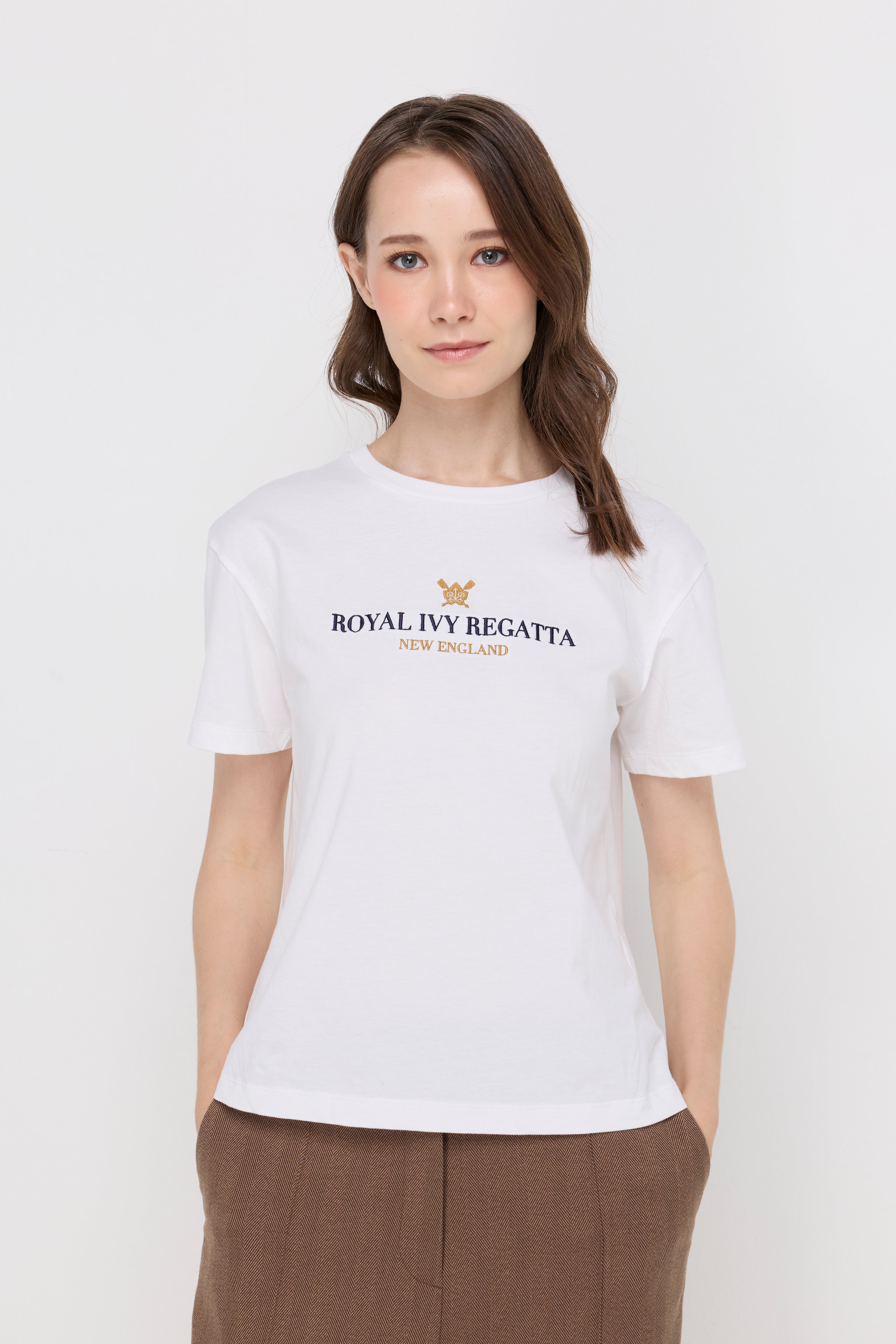 New England Signature Cotton T-Shirt Off-White