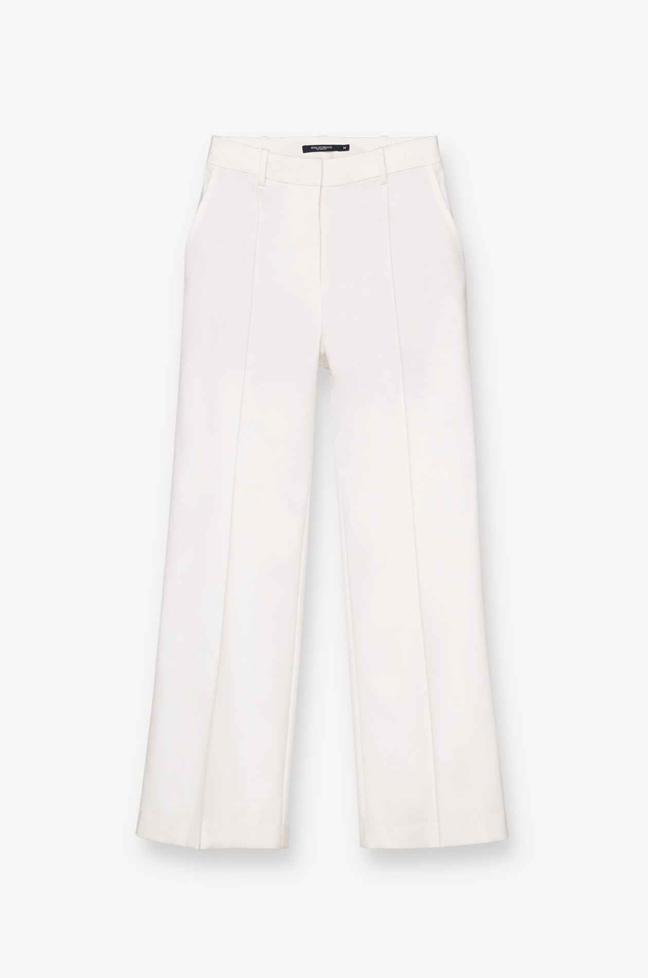Tailored Pleated Straight-Leg Trousers Off-White