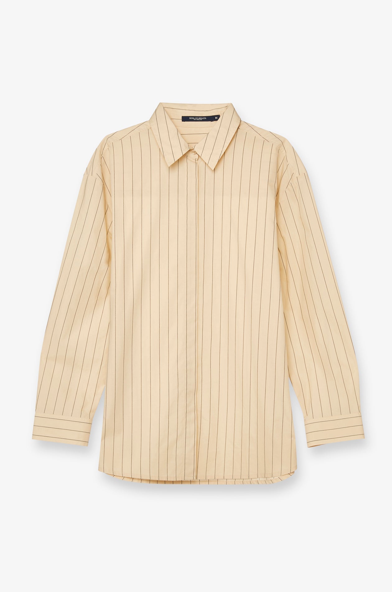 Camille Striped Cotton Shirt Striped Beige