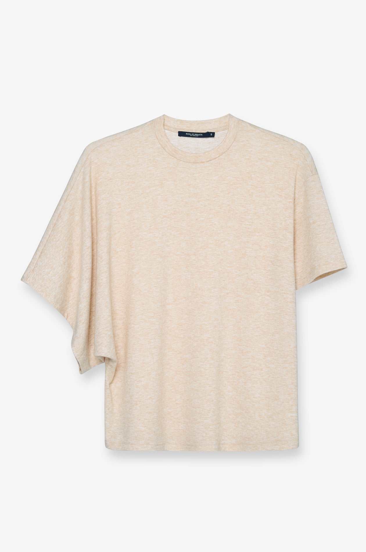 Relaxed Melange Drape Tee Beige