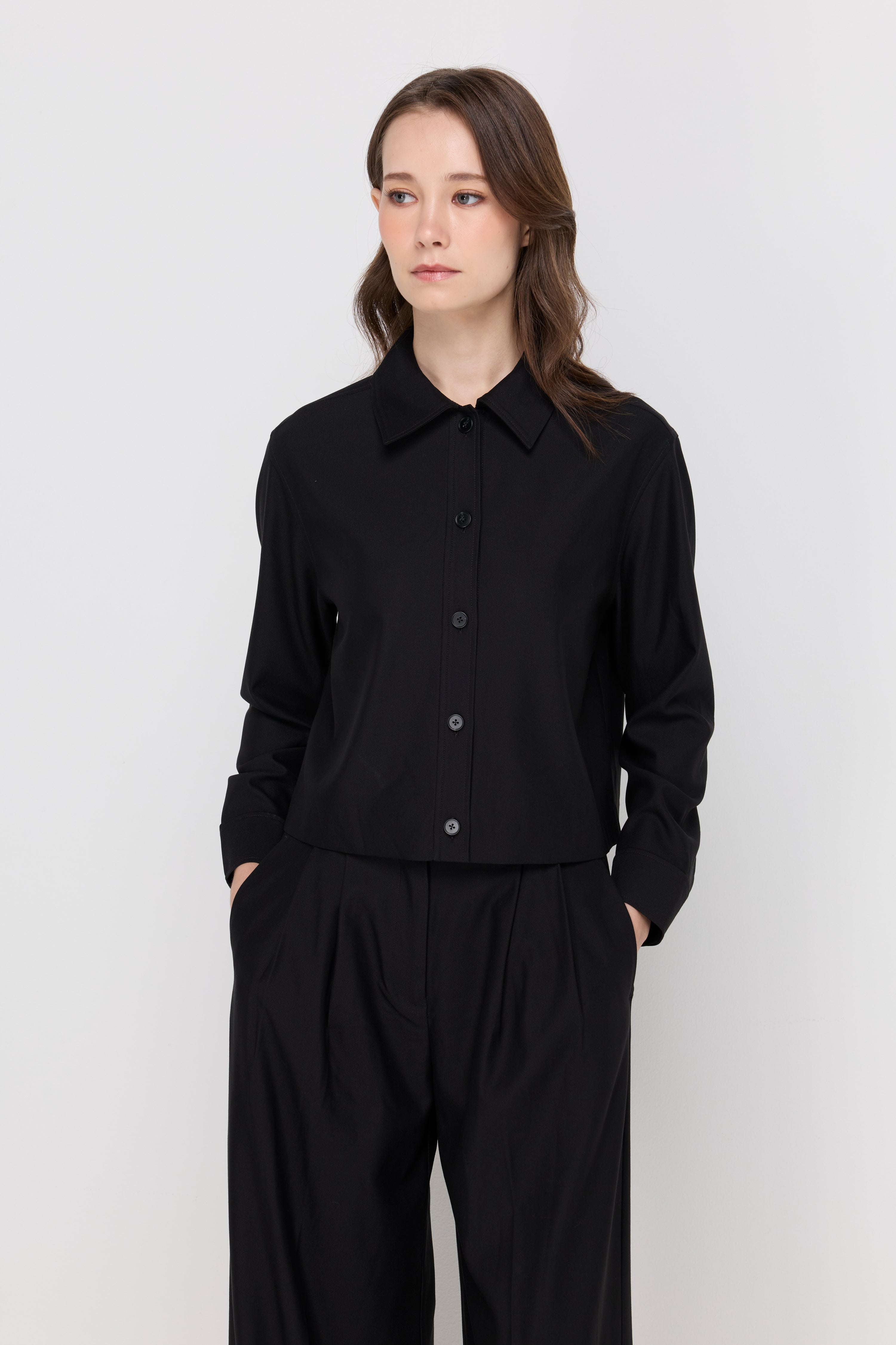 Modern Cropped Shirt Black