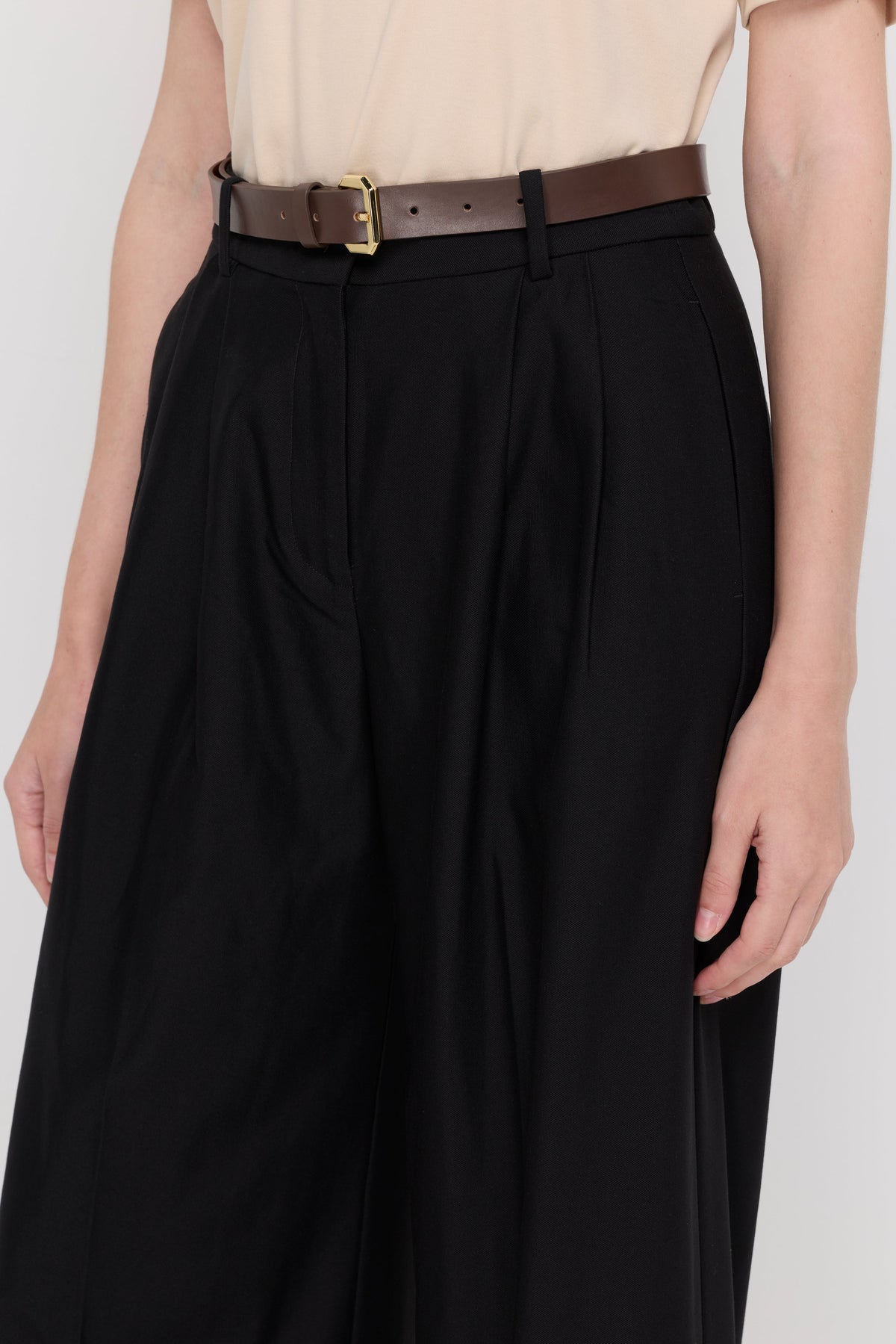 Relaxed Wide-Leg Pants Black
