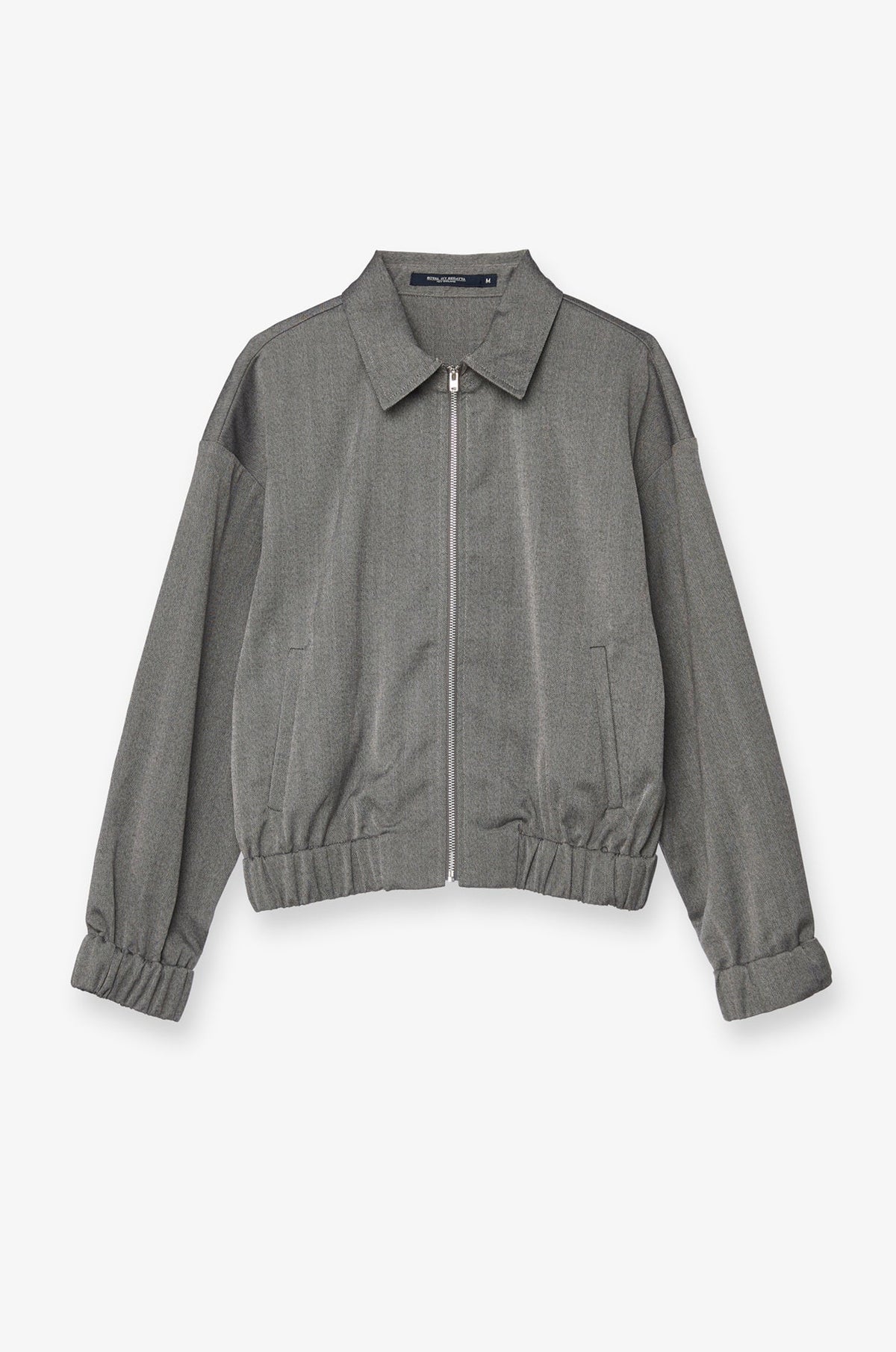 Herringbone Zip-Front Jacket Grey
