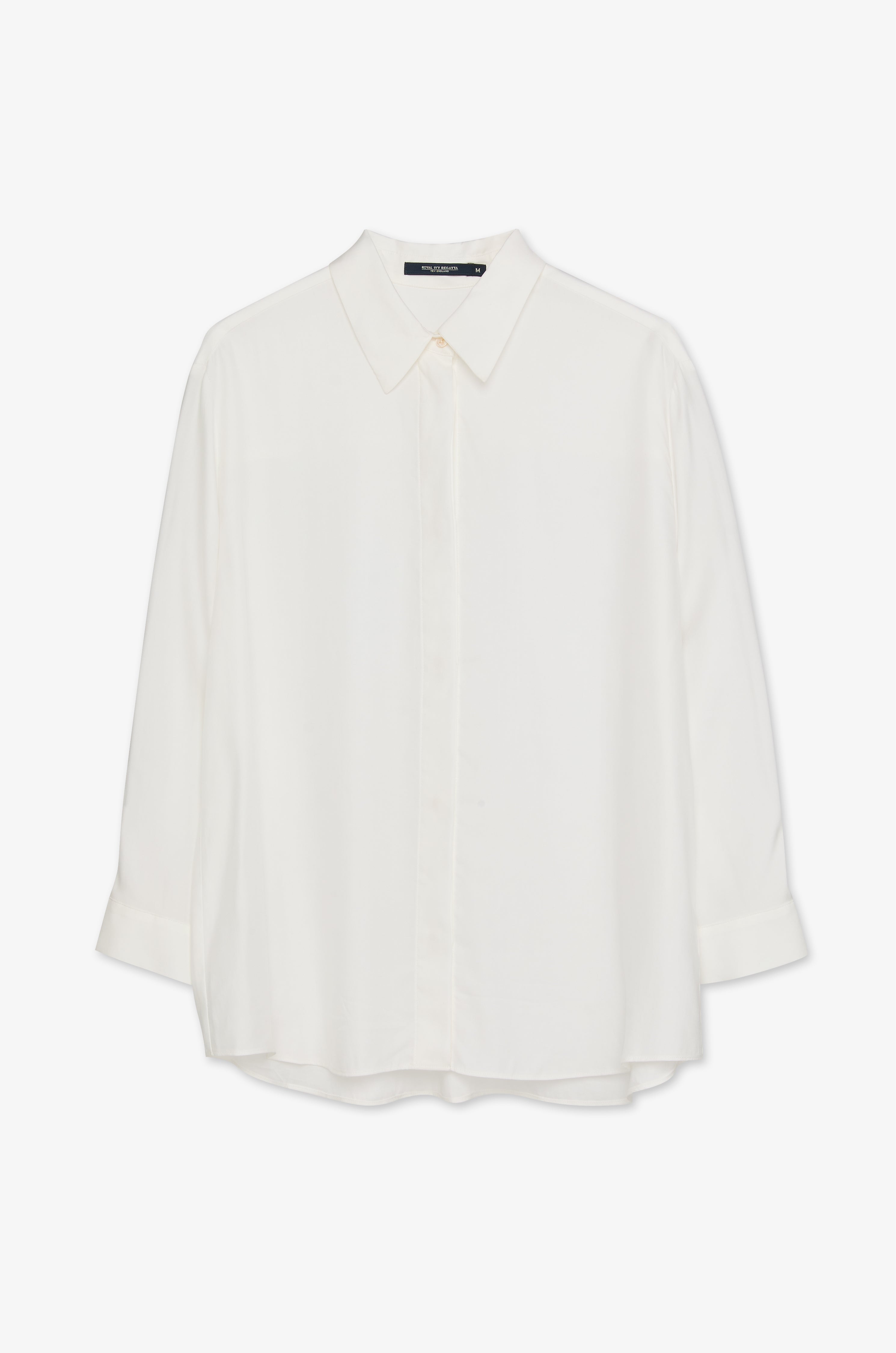 Classic Button-Front Blouse White