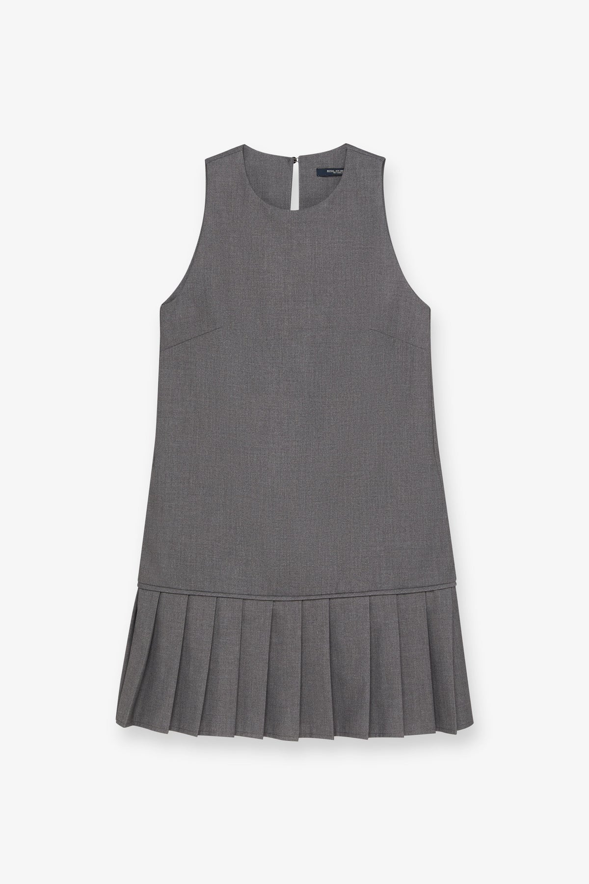 Contrast Trim Knit Mini Dress Grey