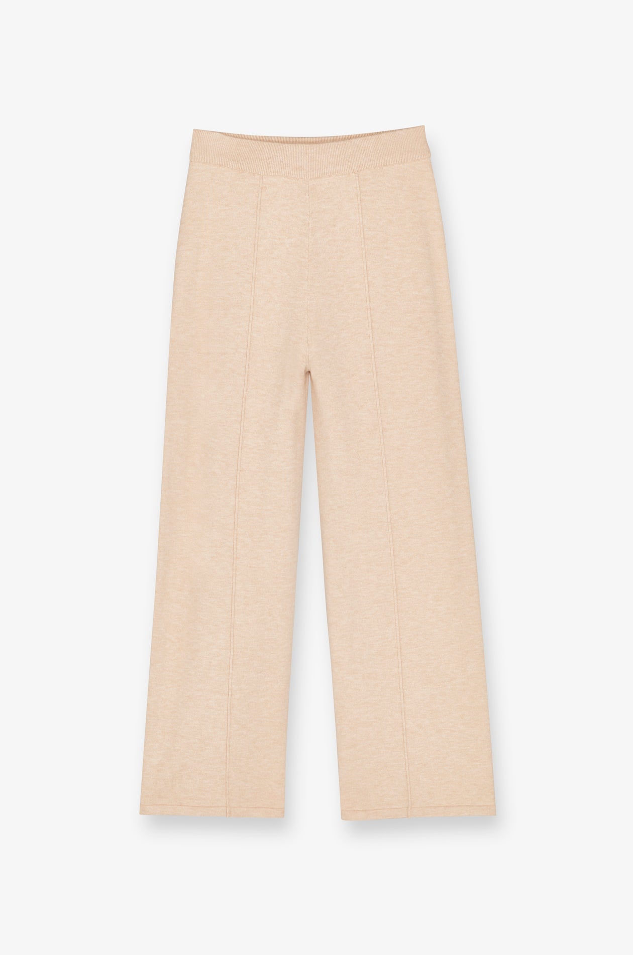 Wide-Leg Knit Trousers Brown