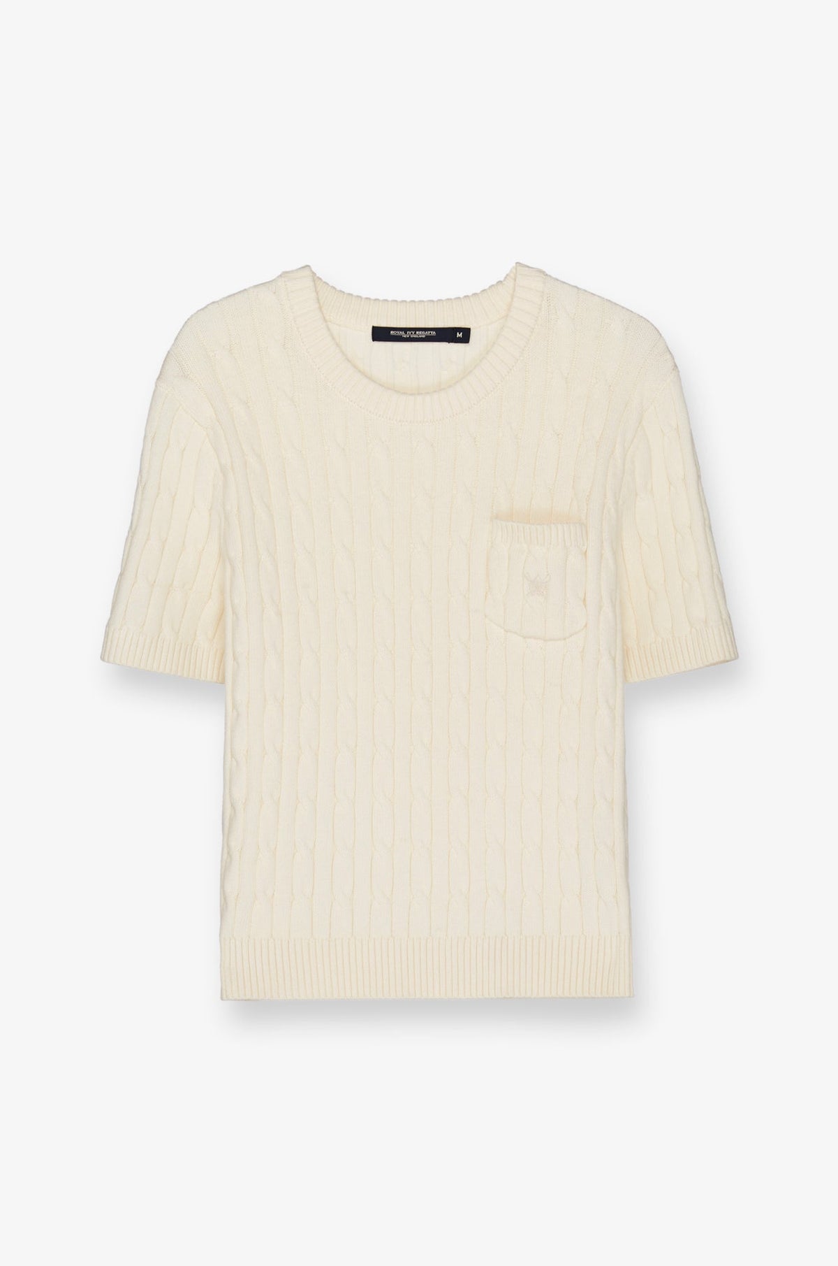 Cable Knit Crew Neck Top Cream