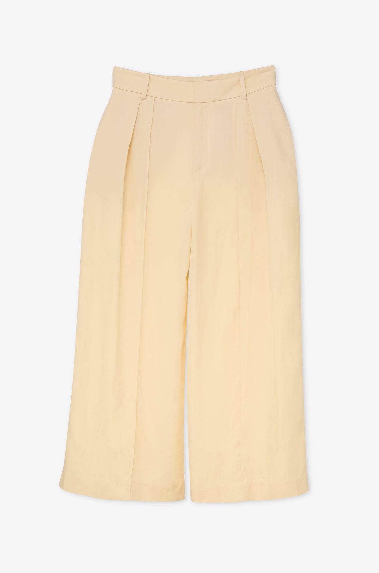 Tailored Wide-Leg Trousers Beige